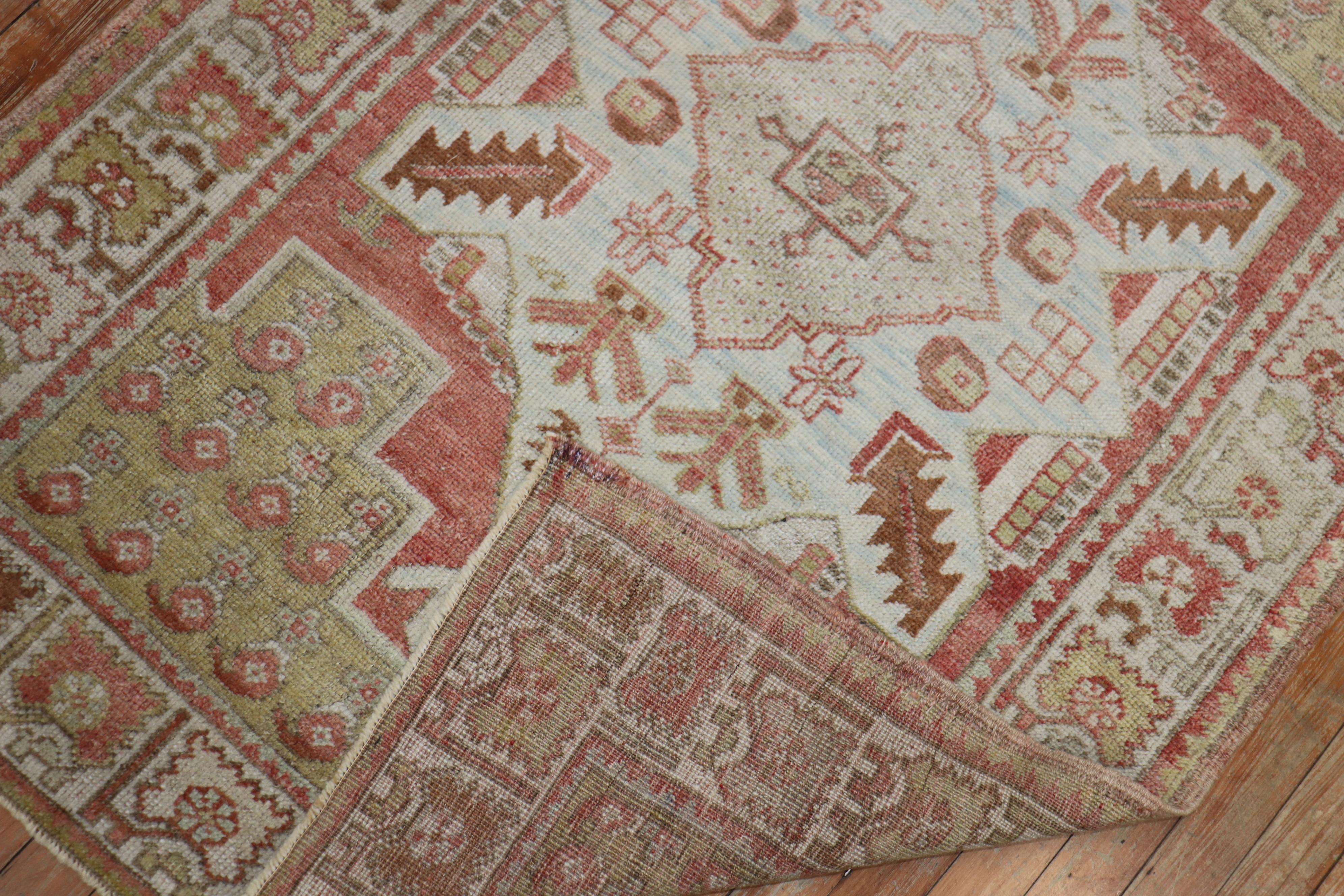 Hand-Knotted Pair of Muted Vintage Turkish Oushak Rugs For Sale