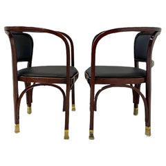 Pair of N° 715 Gustav Siegel Armchairs for Kohn, Austria, 1900s