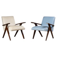 Paar „N“-Loungesessel, von Zanine Caldas, brasilianische Mid-Century-Modern-Sessel