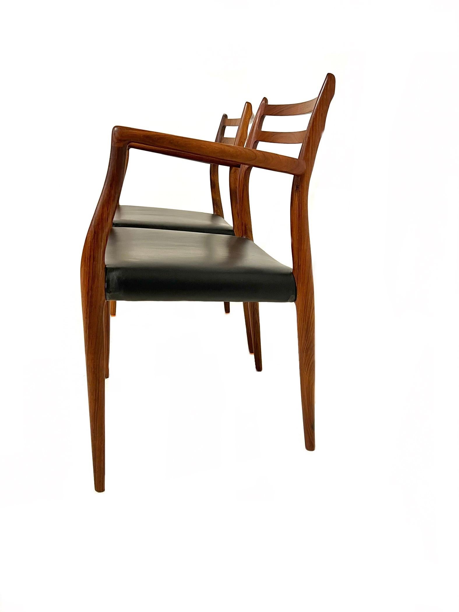 20th Century Pair of N. O. Møller armchairs for J. L. Møller, Denmark 1962 For Sale
