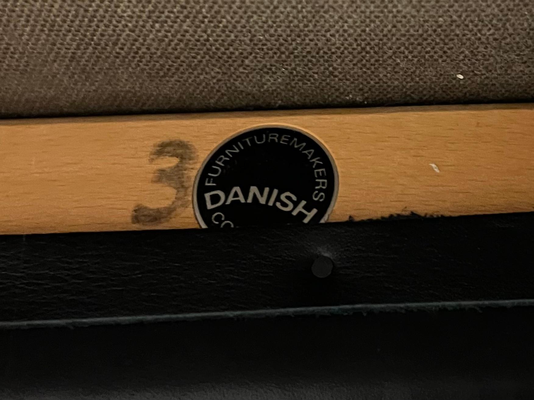 Leather Pair of N. O. Møller armchairs for J. L. Møller, Denmark 1962 For Sale