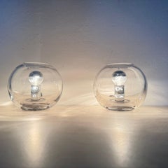 Pair of Nachtmann leuchten design sphere crystal table lamps , 1970s