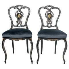 Pair of nacre chairs from France, around 1860.