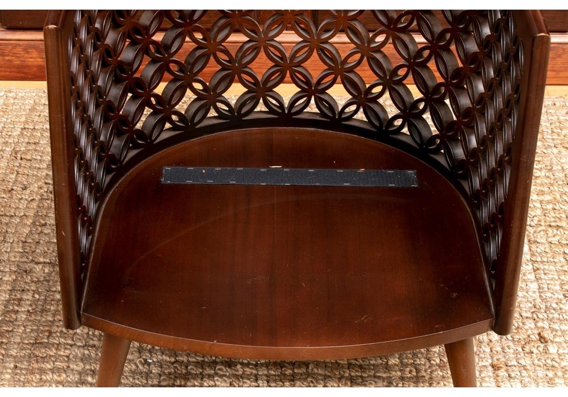 Ein Paar Nada Debs Contemporary Arabesque Wood Tub Chairs im Angebot 4
