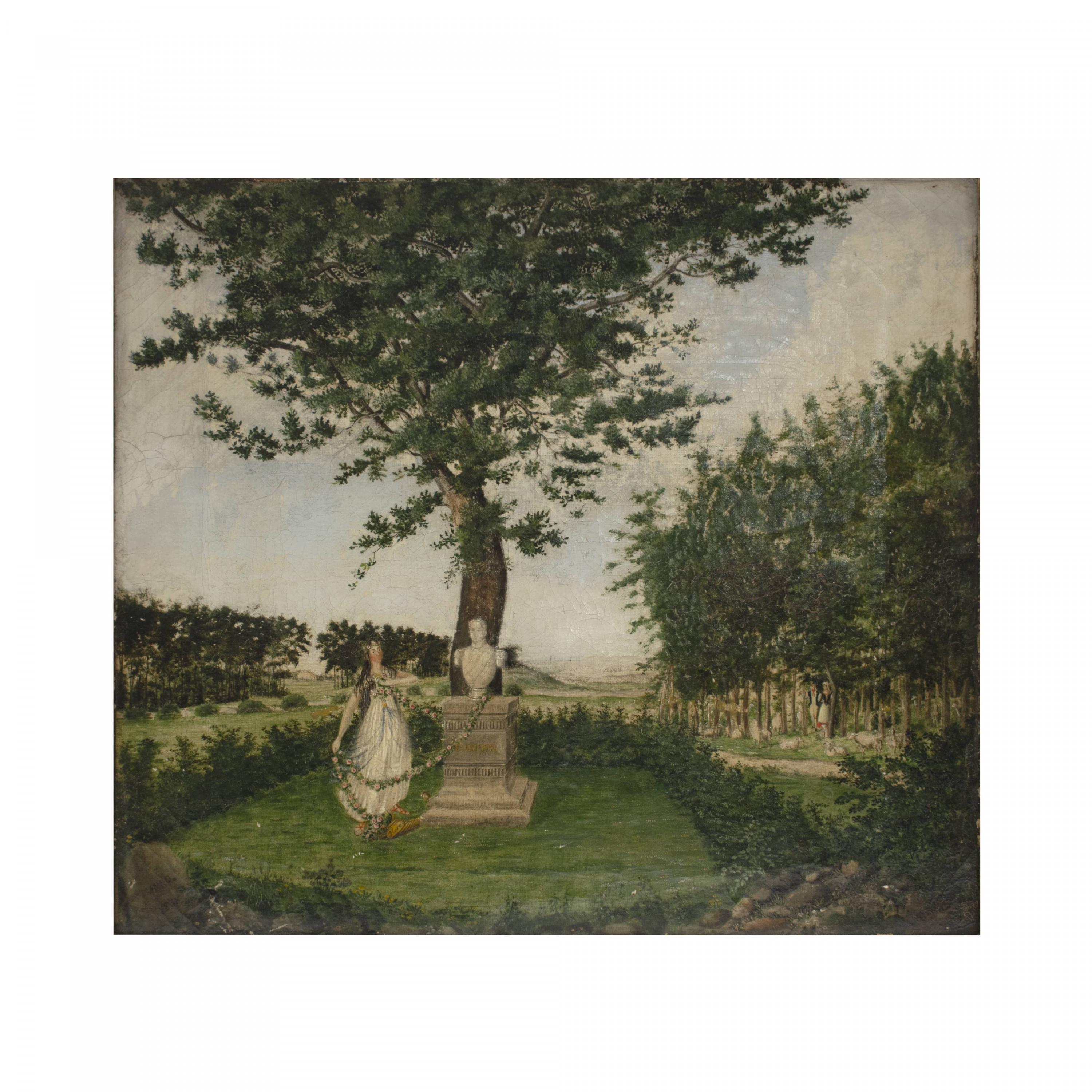 Danish Pair of Naïve Allegorical Landscape Paintings Sign, Christian Georg v. Lind For Sale