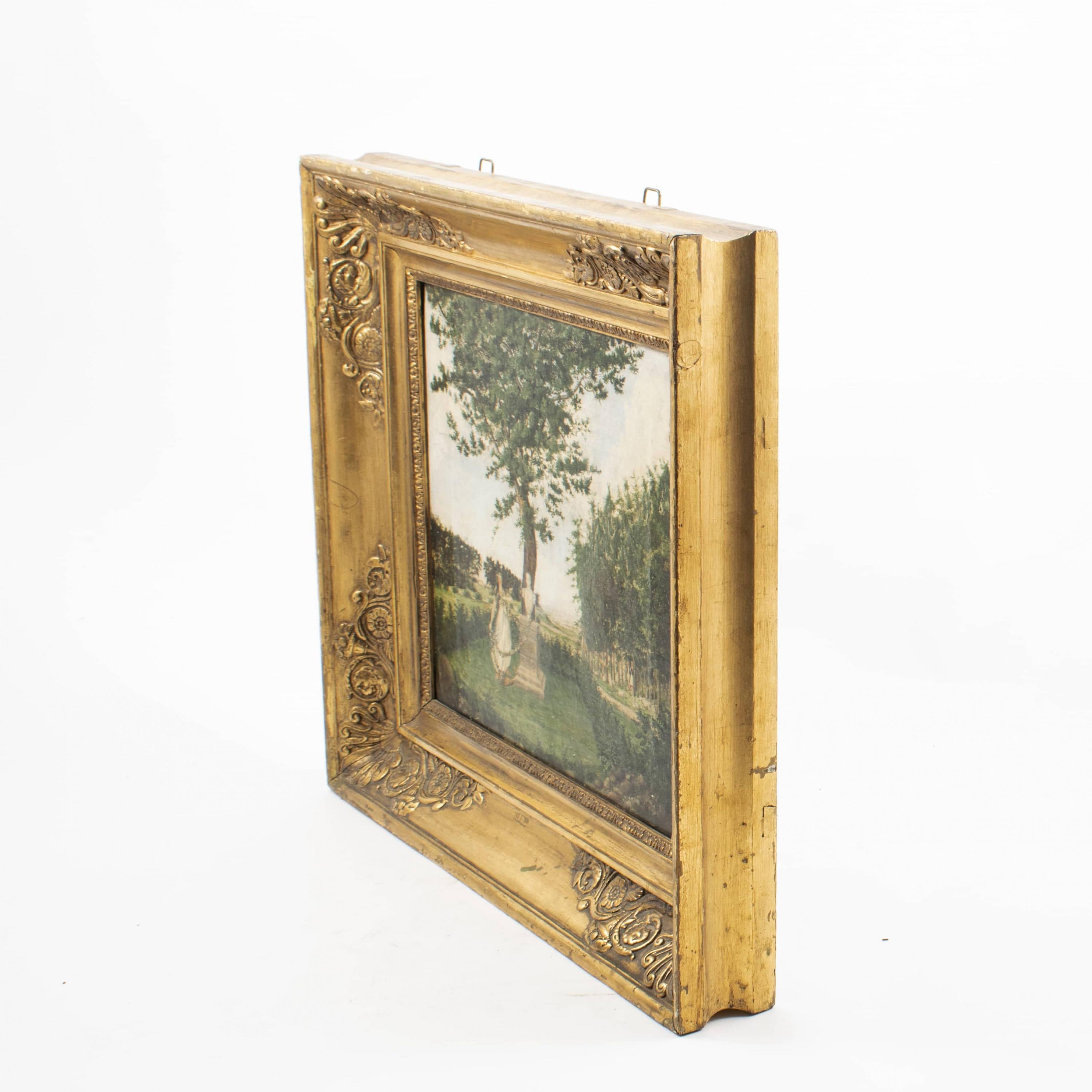 18th Century Pair of Naïve Allegorical Landscape Paintings Sign, Christian Georg v. Lind For Sale