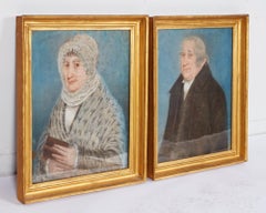 Pair of Naive English Portraits c. 1830