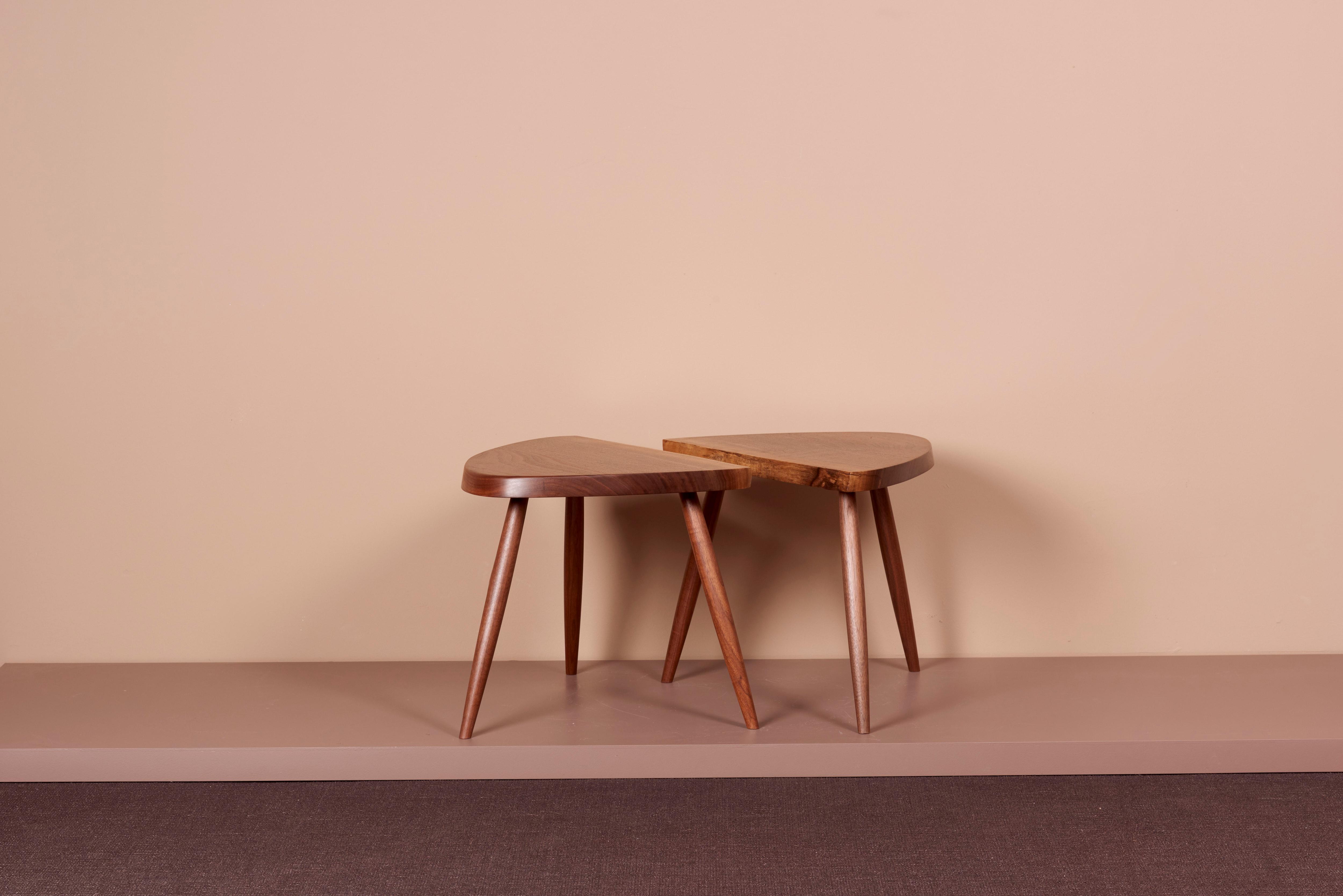 Mid-Century Modern Pair of Nakashima Studio Mira Nakashima Wepman Side Tables in Walnut, US 2021