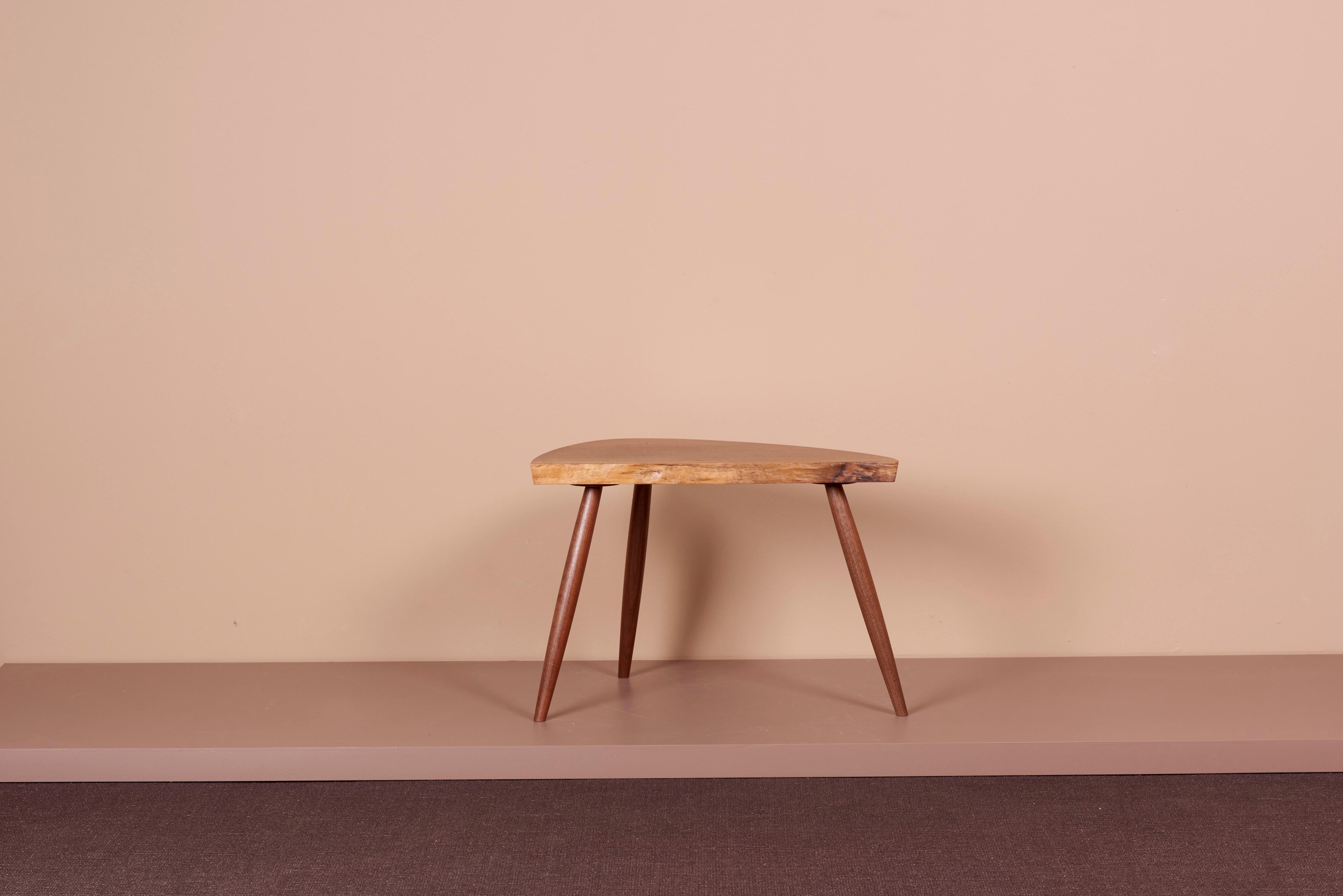 Wood Pair of Nakashima Studio Mira Nakashima Wepman Side Tables in Walnut, US 2021