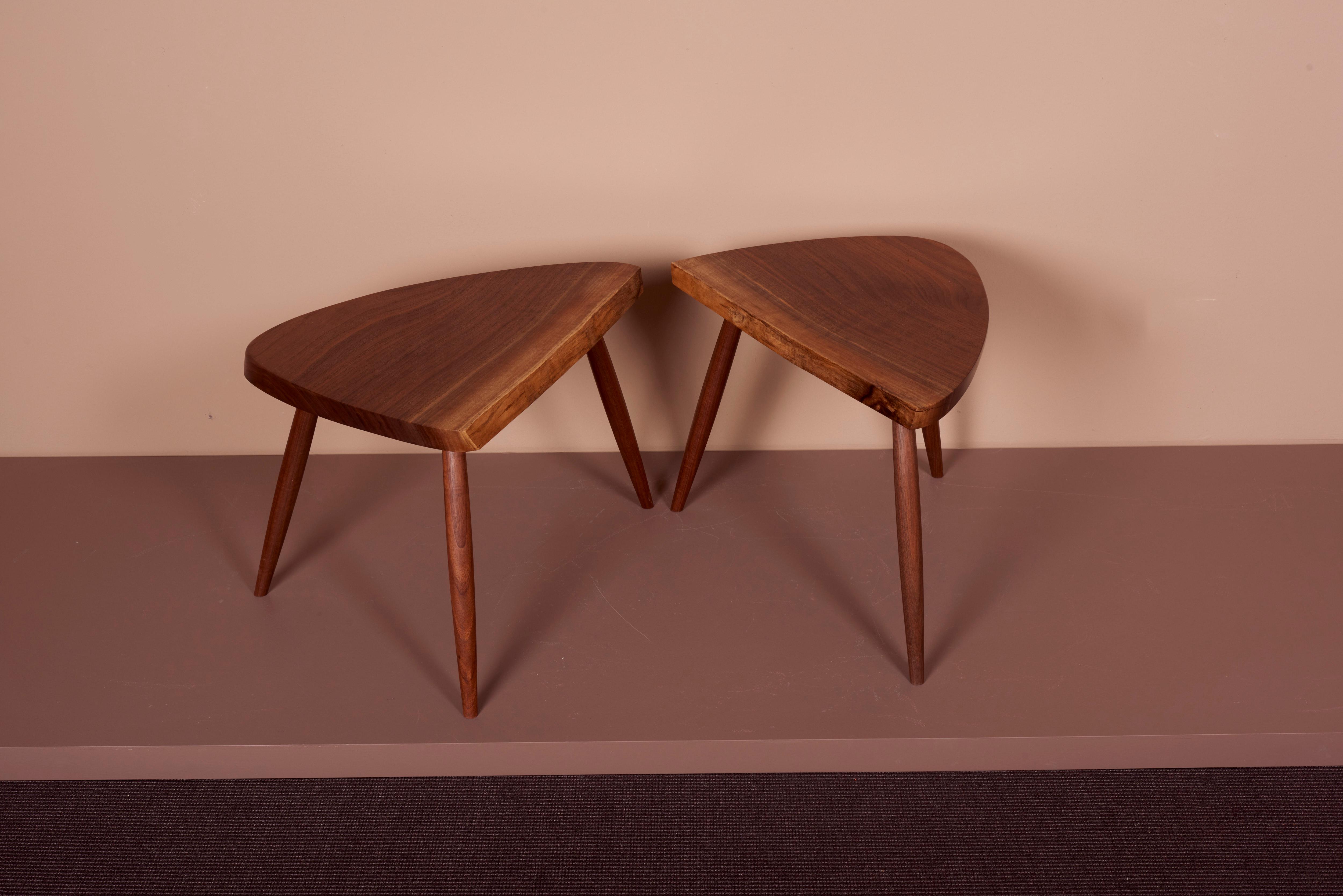 Pair of Mira Nakashima Wepman Side Tables based on a design by George Nakashima For Sale 4