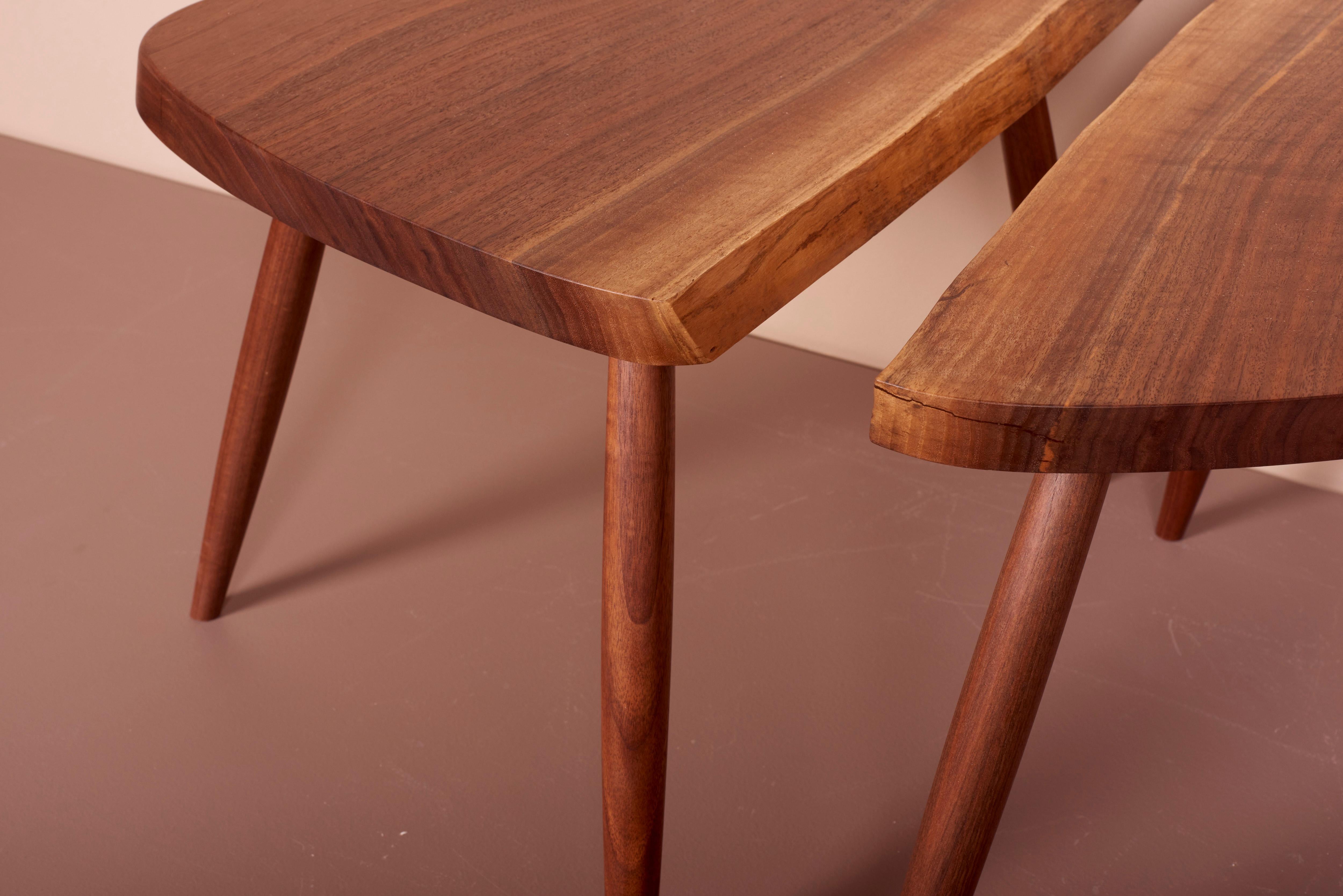 Pair of Mira Nakashima Wepman Side Tables based on a design by George Nakashima For Sale 7