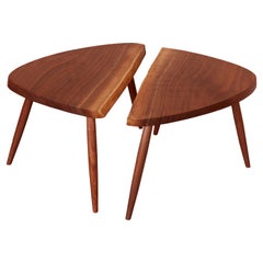 Pair of Mira Nakashima Wepman Side Tables based on a design by George Nakashima
