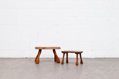 Pair of Nakashima Style Small Tree Trunk Tables by C.A Beijbom