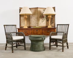 Pair of Nancy Corzine Neoclassical 22k Topiary Lamps