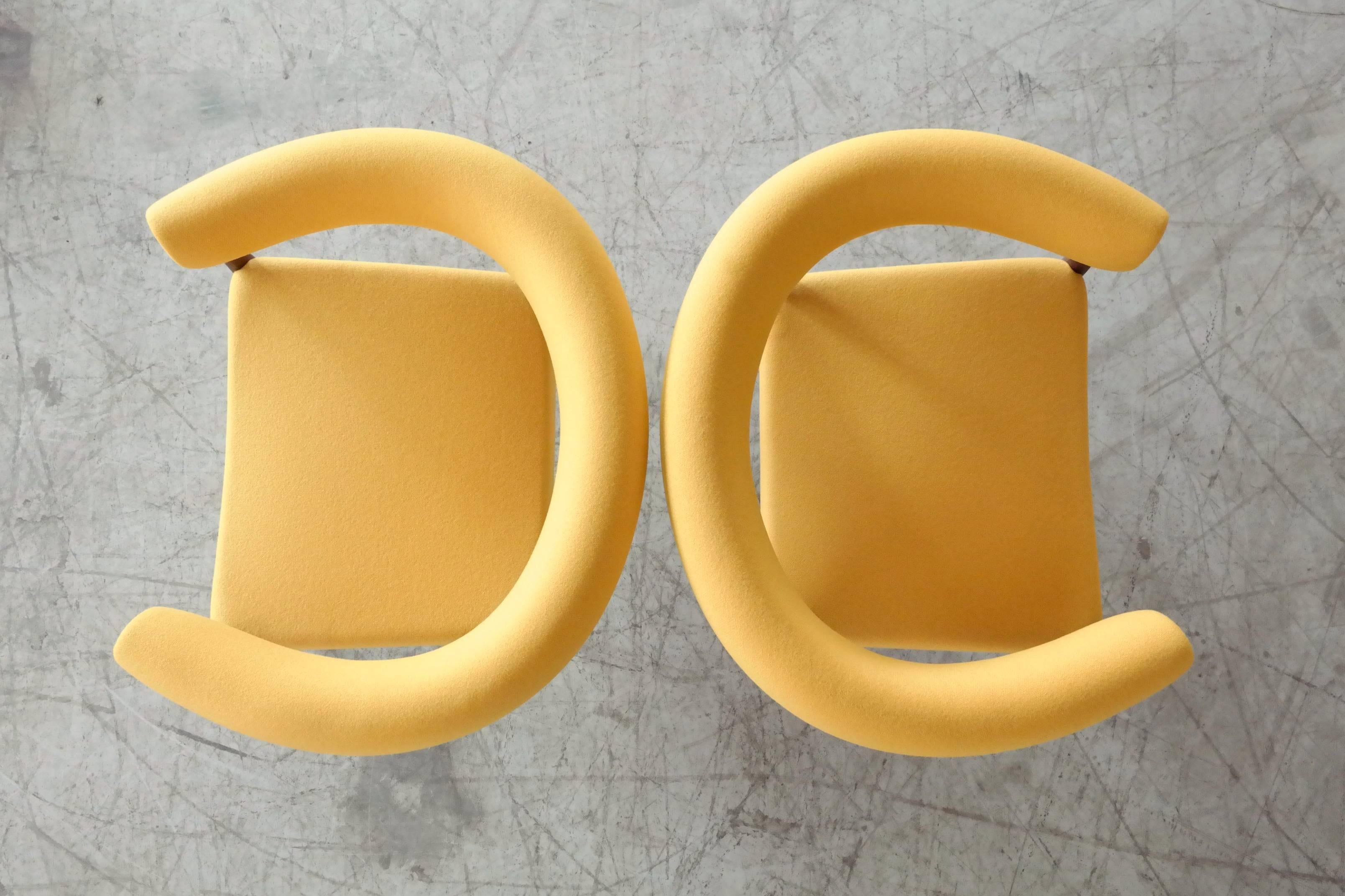 Pair of Nanna Ditzel Ring Chairs in Walnut and Wool for GETAMA 2