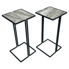 Pair of Nantes Side Tables, by Bourgeois Boheme Atelier  Fantasy Brown