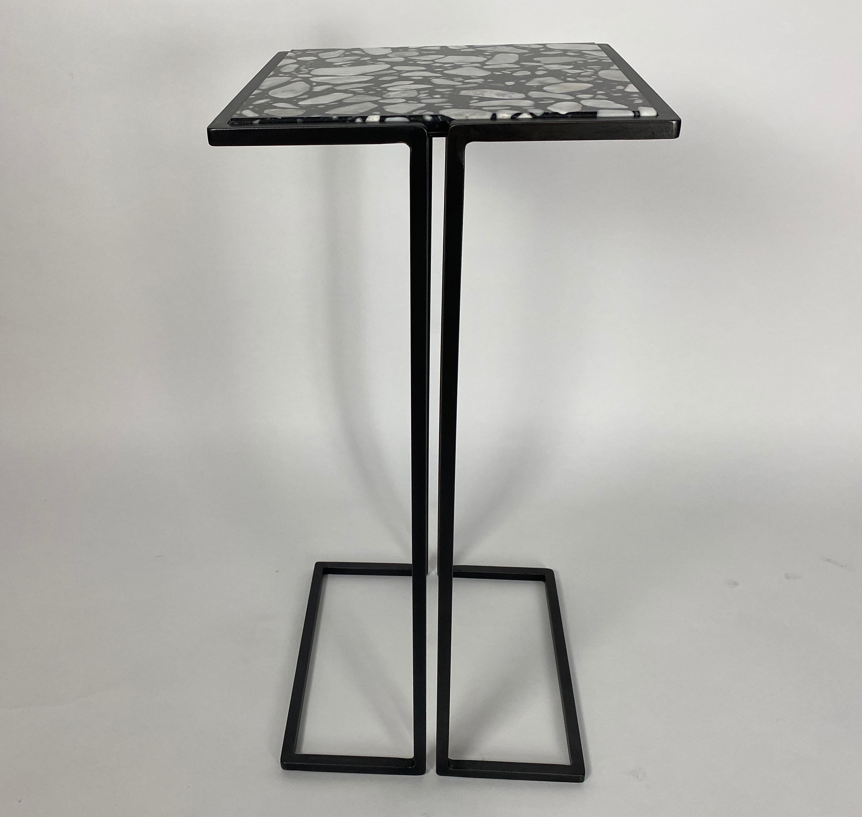 Contemporary Pair of Nantes Side Tables, by Bourgeois Boheme Atelier 'Model A' For Sale