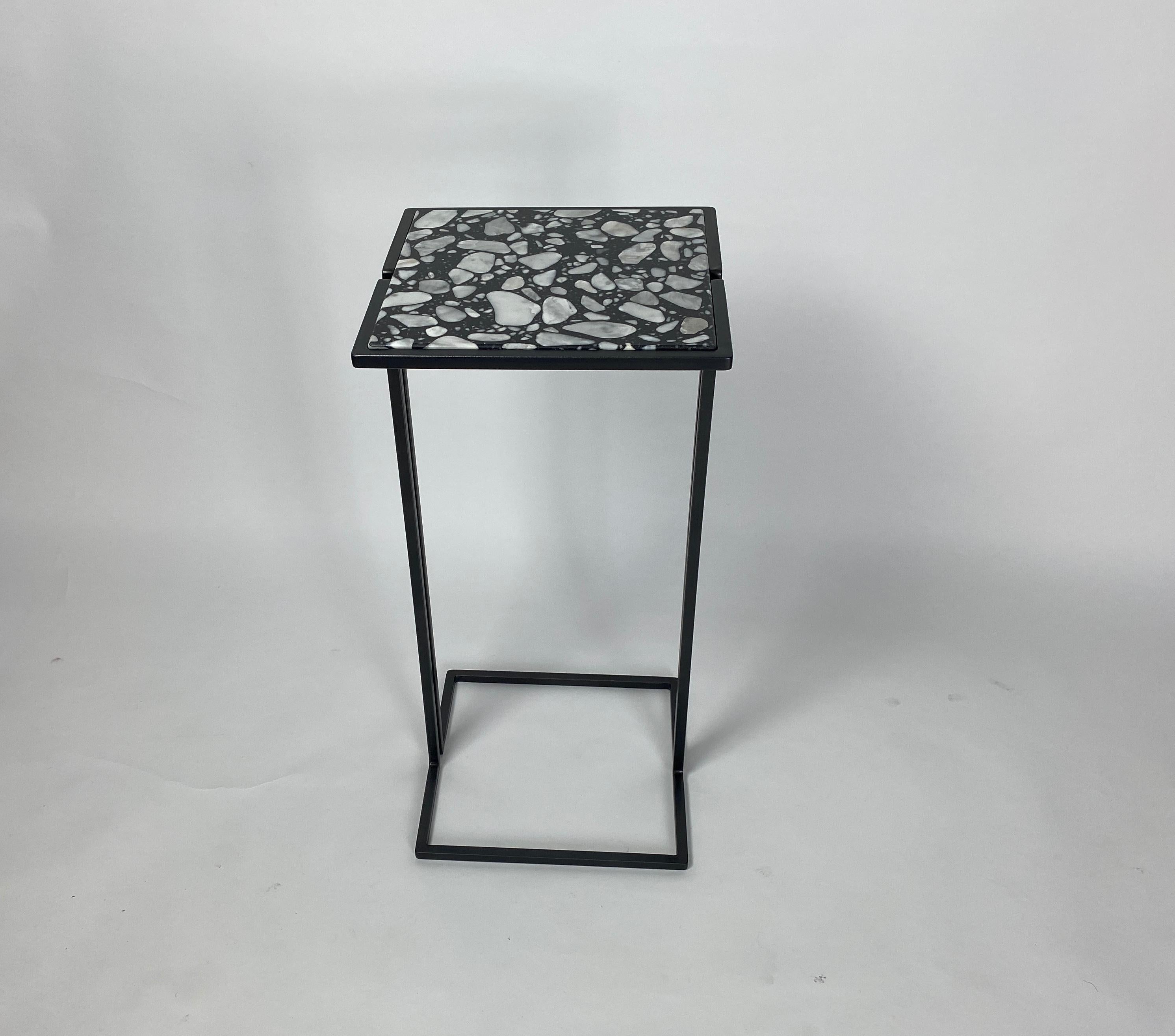 Steel Pair of Nantes Side Tables, by Bourgeois Boheme Atelier 'Model A' For Sale