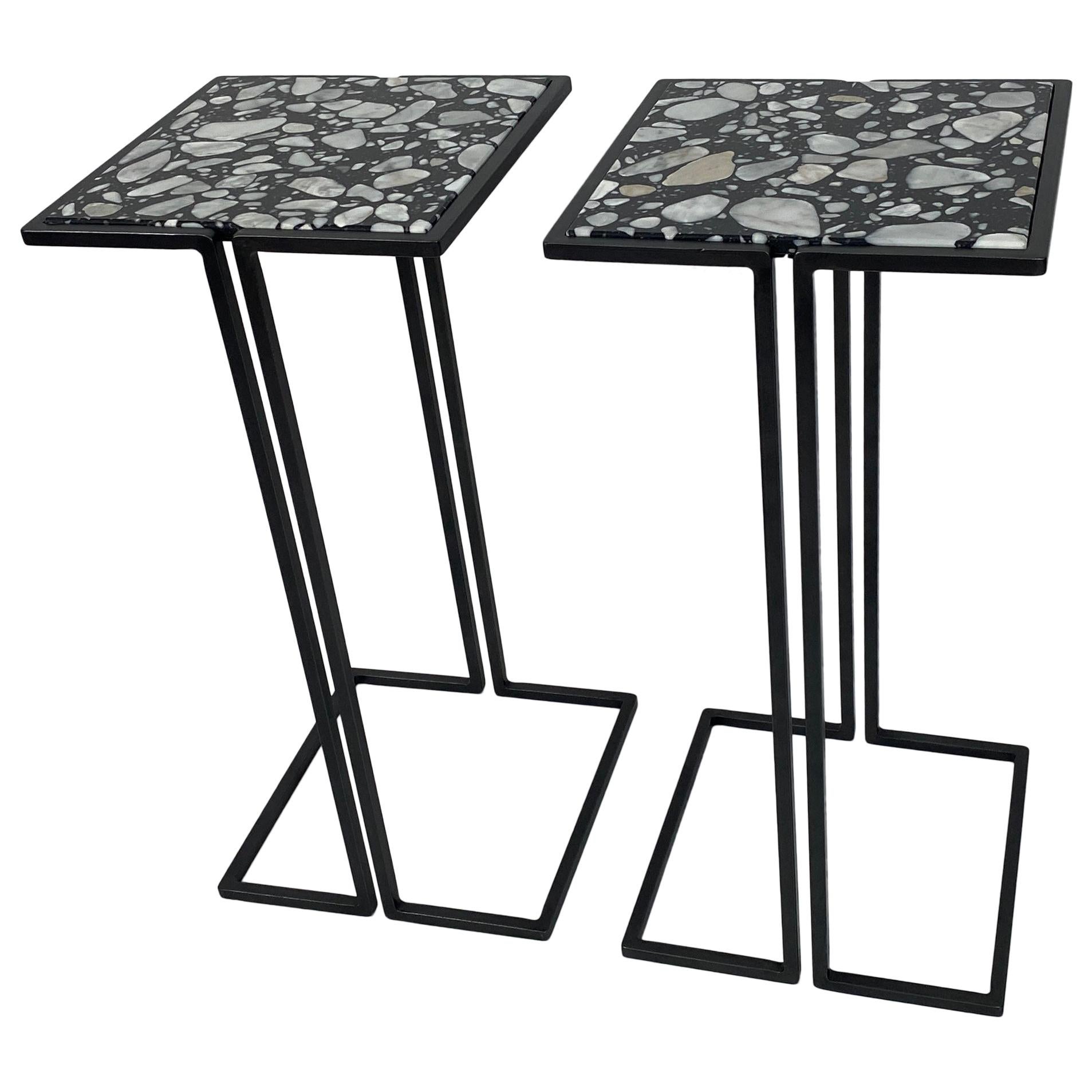 Pair of Nantes Side Tables, by Bourgeois Boheme Atelier 'Model A'