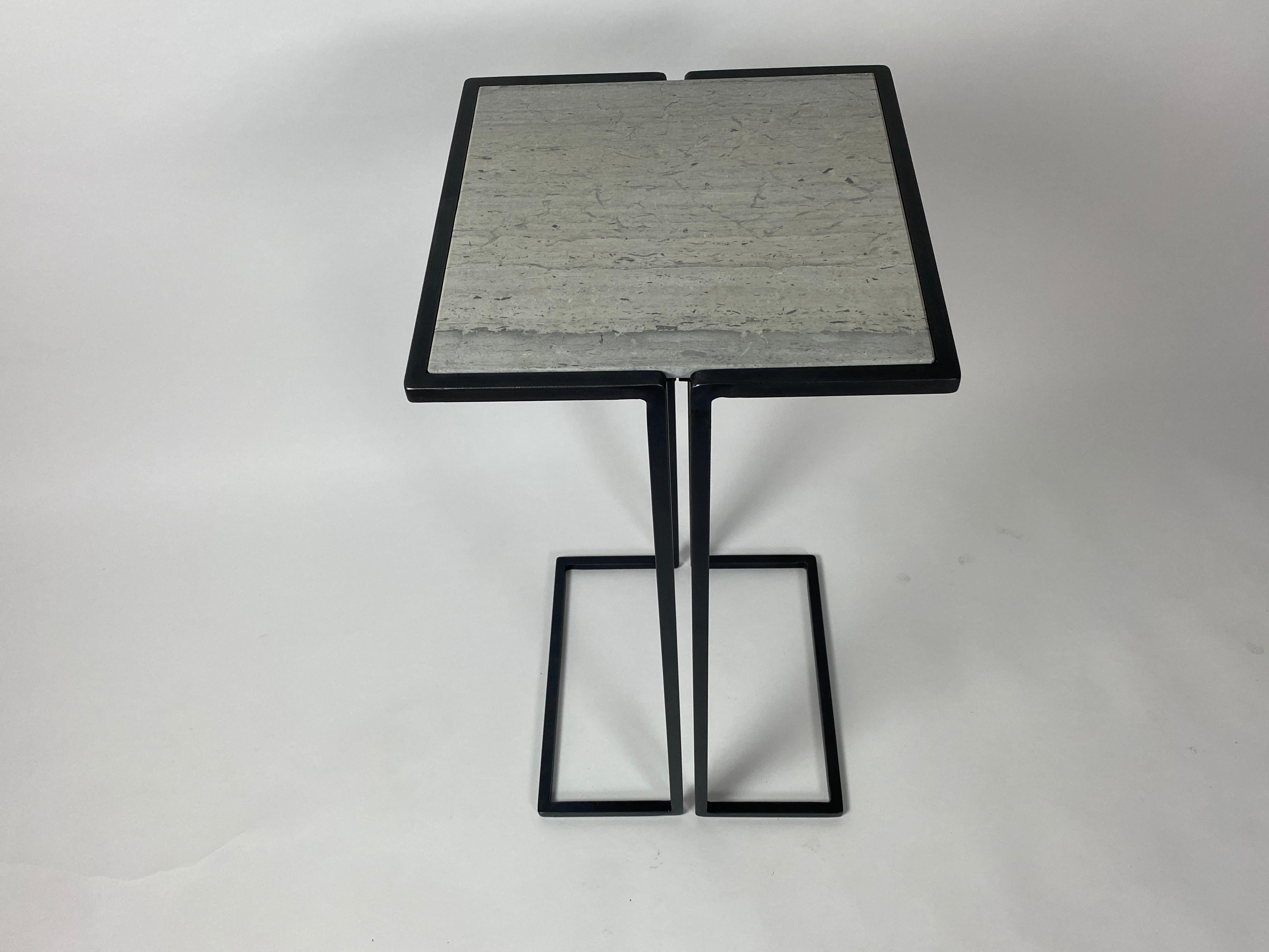 American Pair of Nantes Side Tables, by Bourgeois Boheme Atelier 'Model B' For Sale