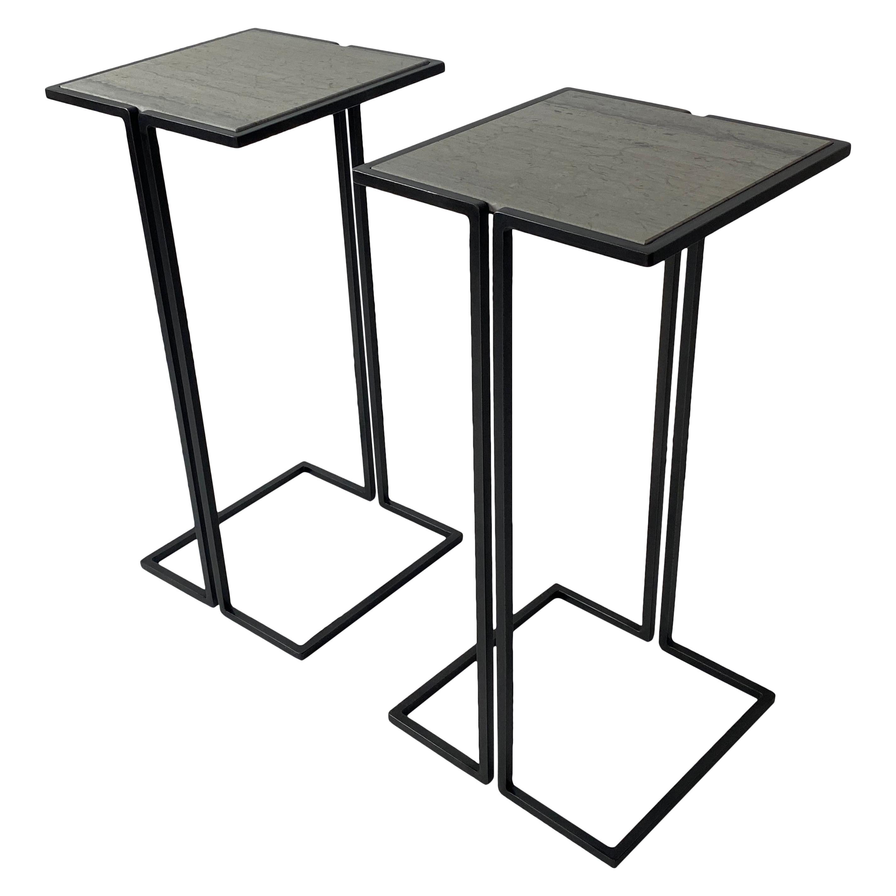 Pair of Nantes Side Tables, by Bourgeois Boheme Atelier 'Model B'