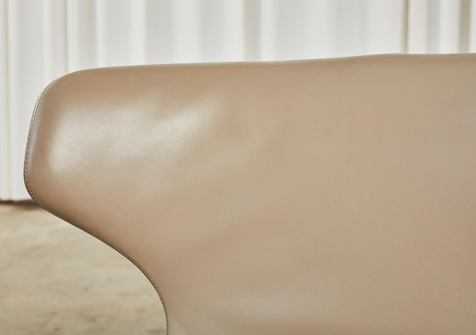 Steel Pair of Naoto Fukusawa for B & B Italia Leather Mini Papilio Chairs For Sale