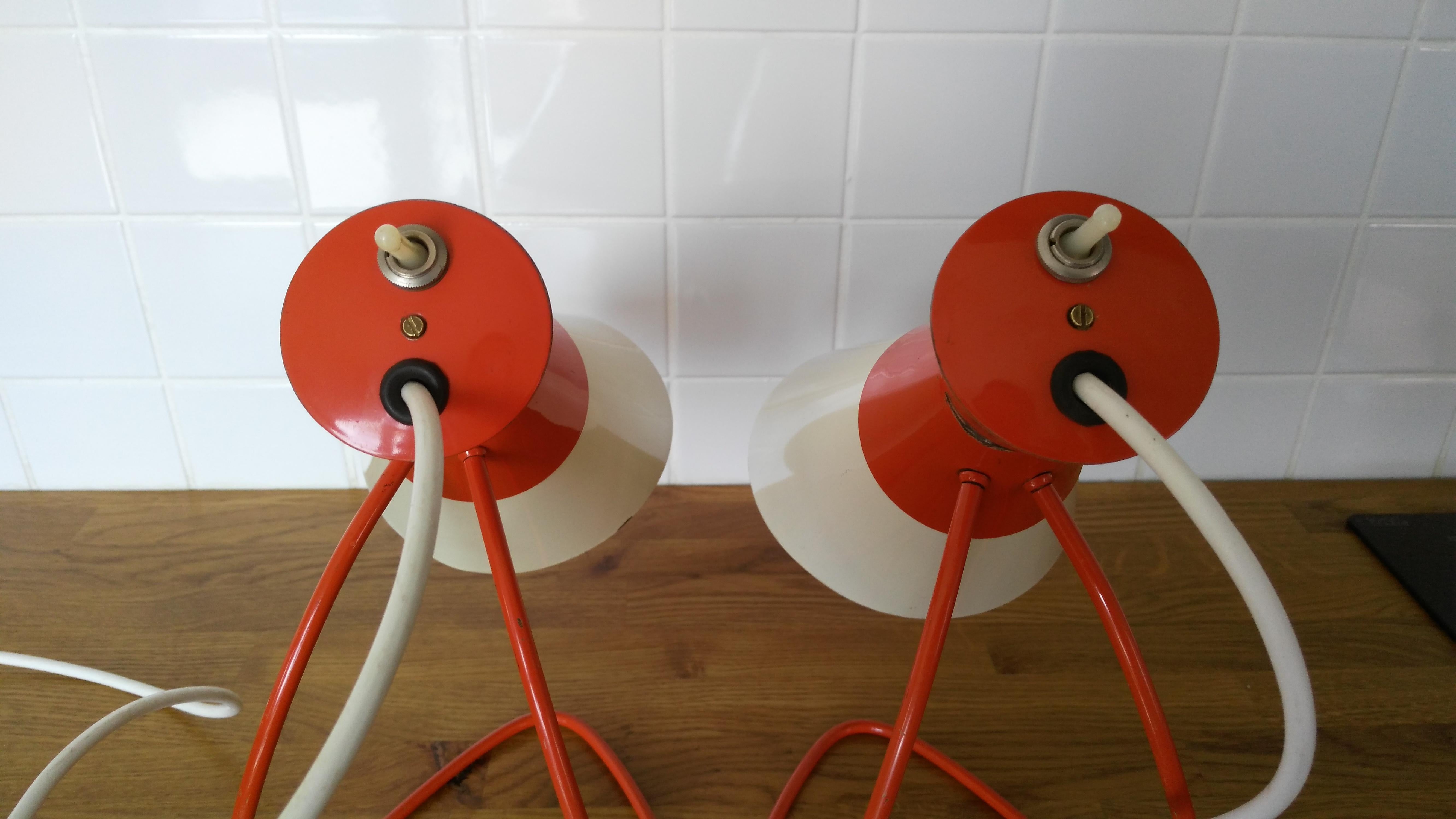 Mid-Century Modern Pair of Napako Table Lamps by Josef Hůrka, 1960s For Sale