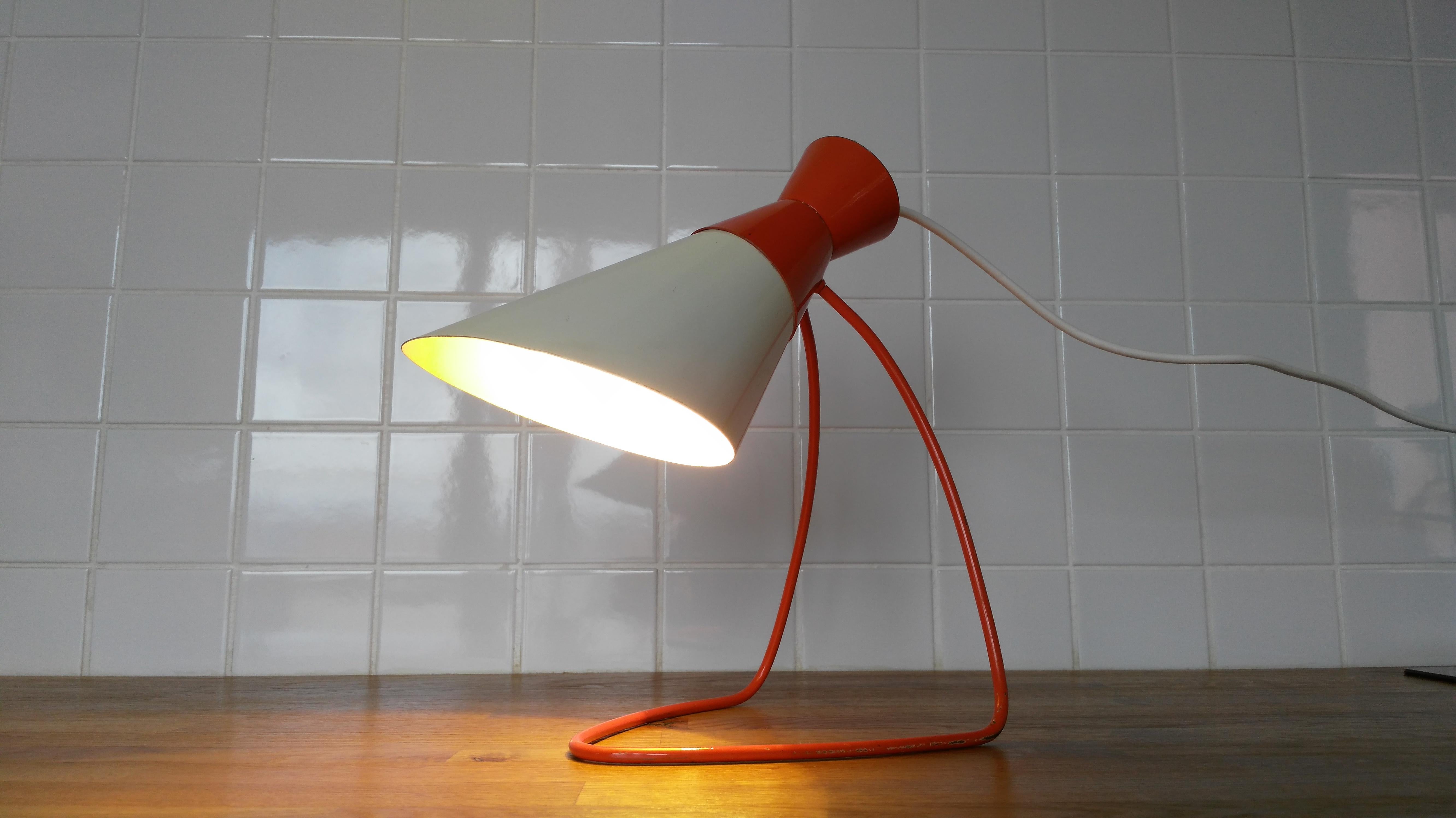 Metal Pair of Napako Table Lamps by Josef Hůrka, 1960s For Sale