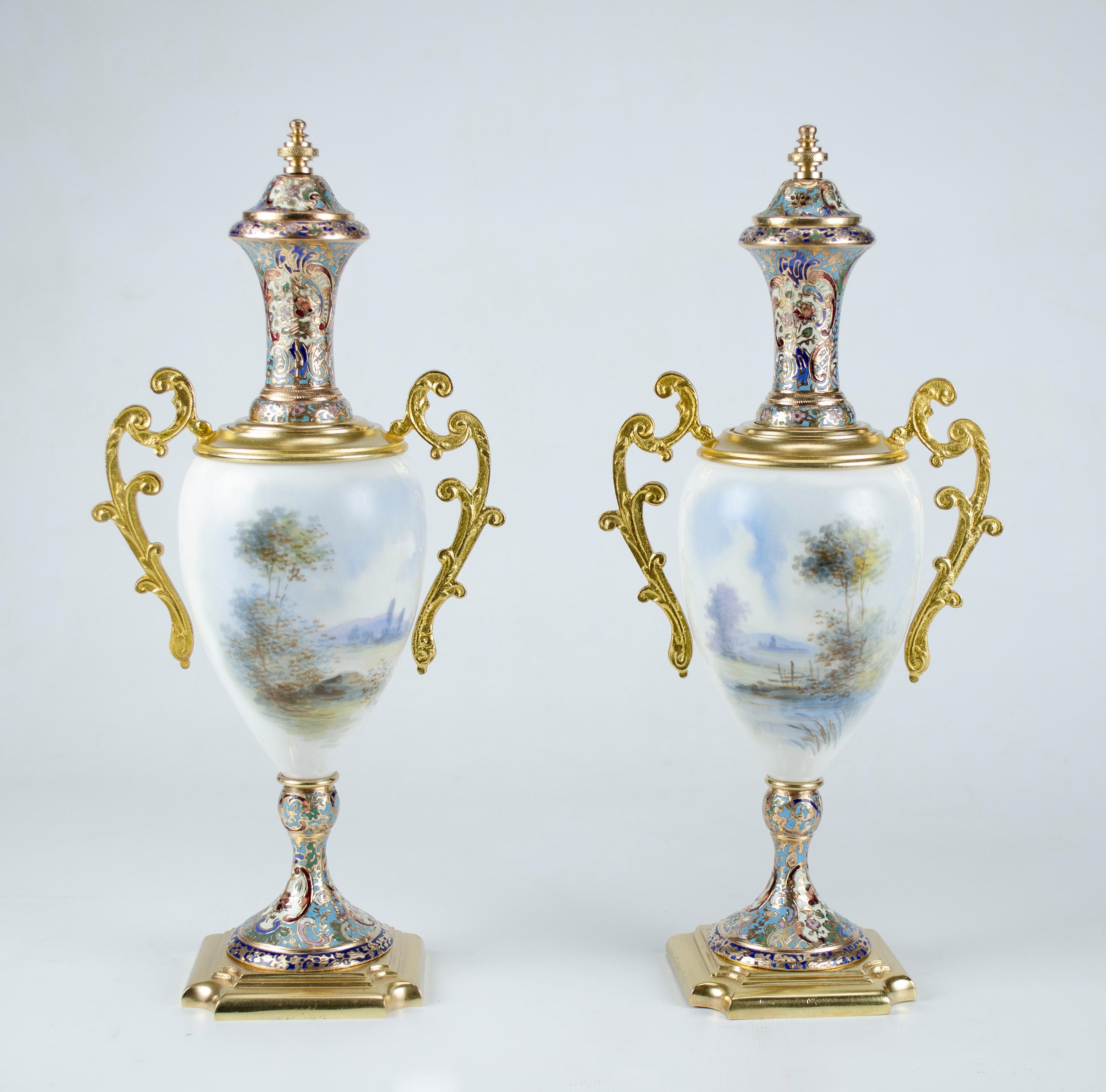 French Pair of Napoleon III Amphorae For Sale