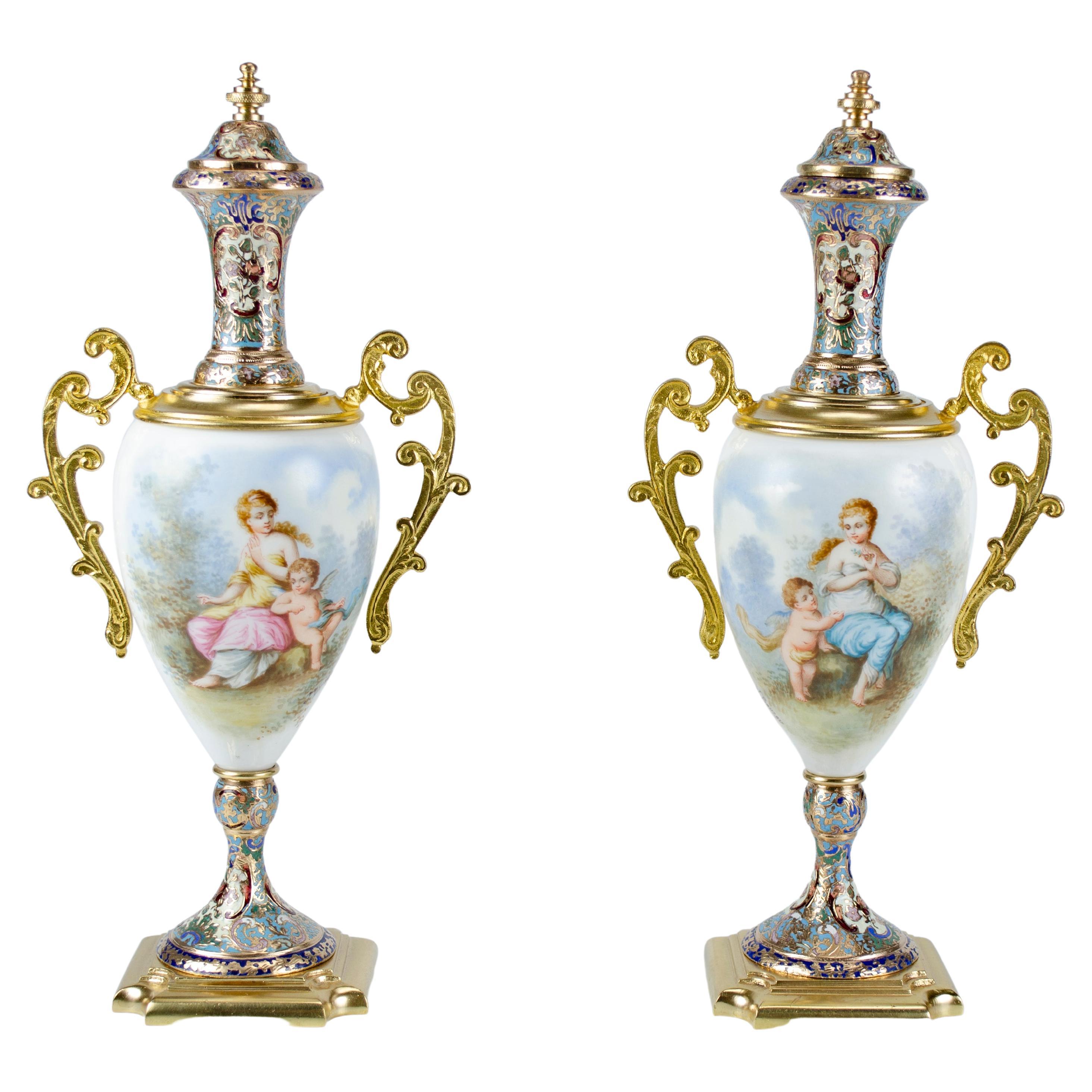 Pair of Napoleon III Amphorae