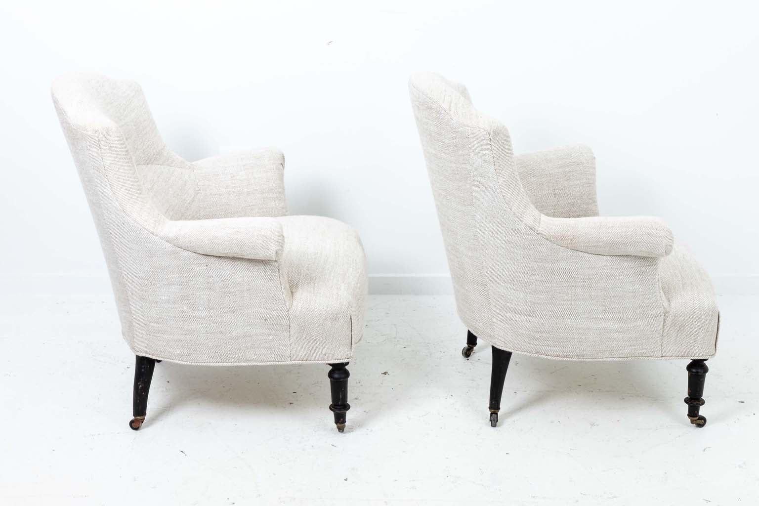 Pair of Napoleon III Arm Chairs For Sale 1