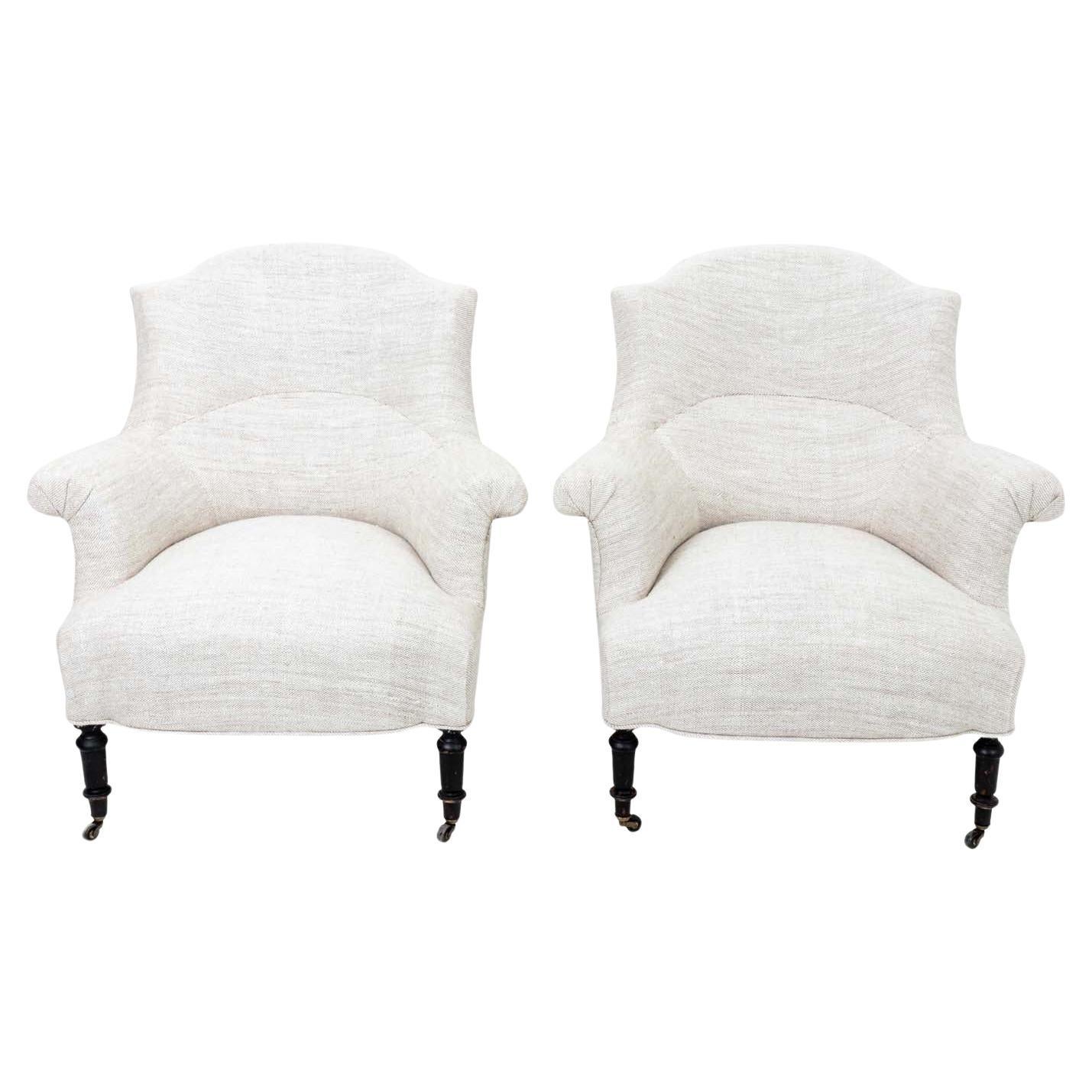 Pair of Napoleon III Arm Chairs For Sale