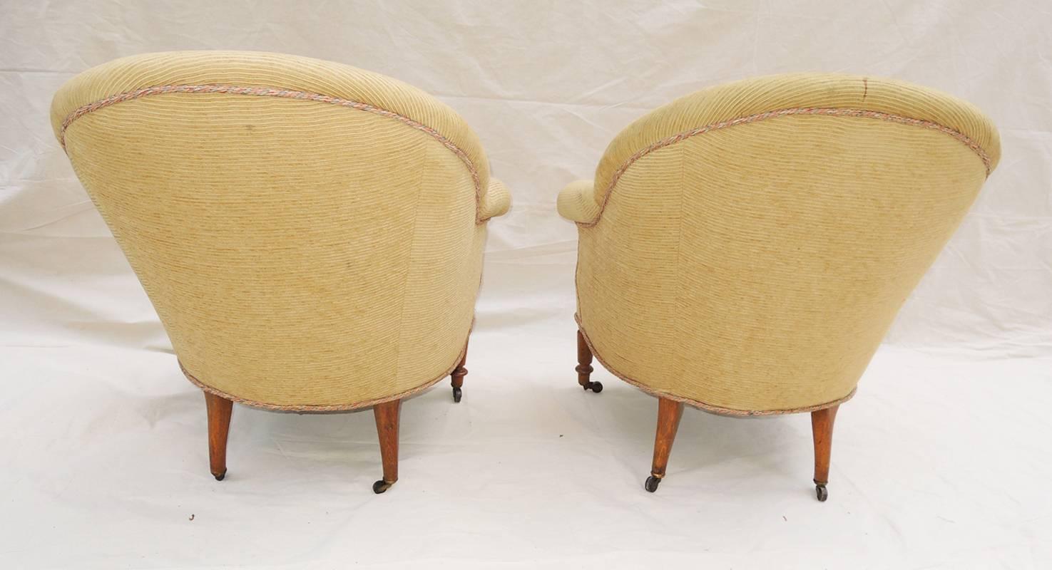 Woodwork Pair of Napoleon III Armchairs