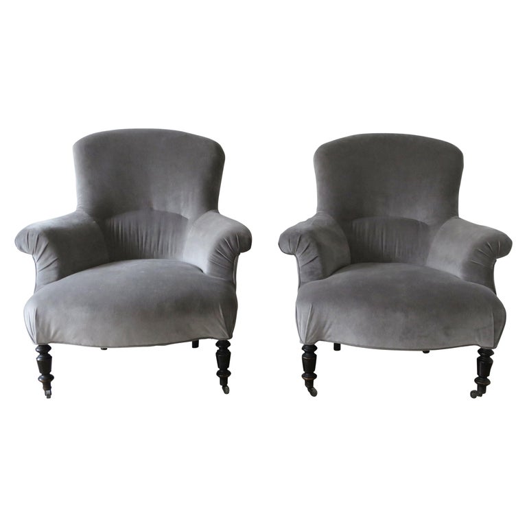 Pair of Napoleon III armchairs, 1880–89, offered by Rooms and Gardens, Inc.