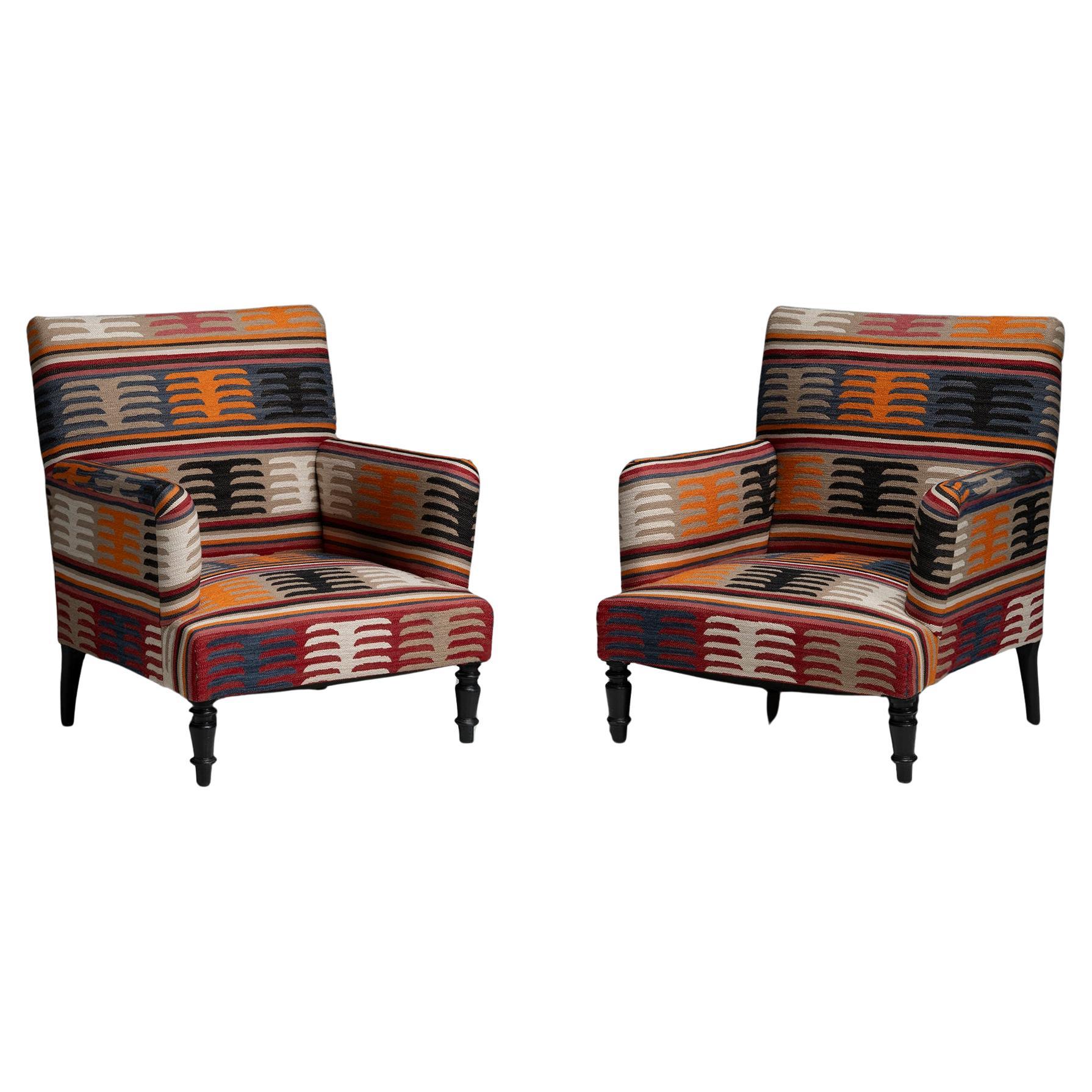 Pair of Napoleon III Armchairs in Holland & Sherry, France circa 1870
