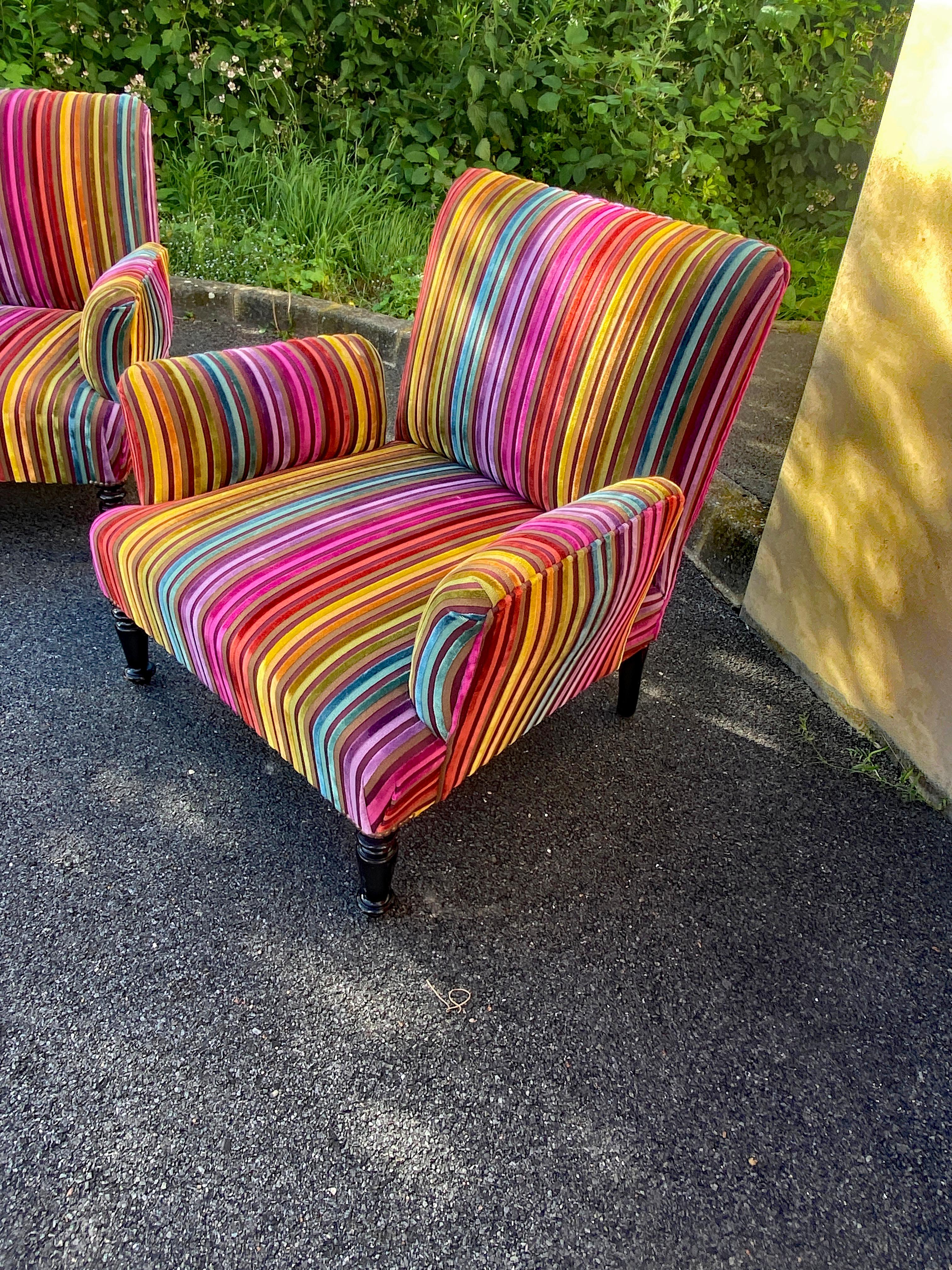 Paar Napoleon III.-Sessel, restauriert (Französisch) im Angebot