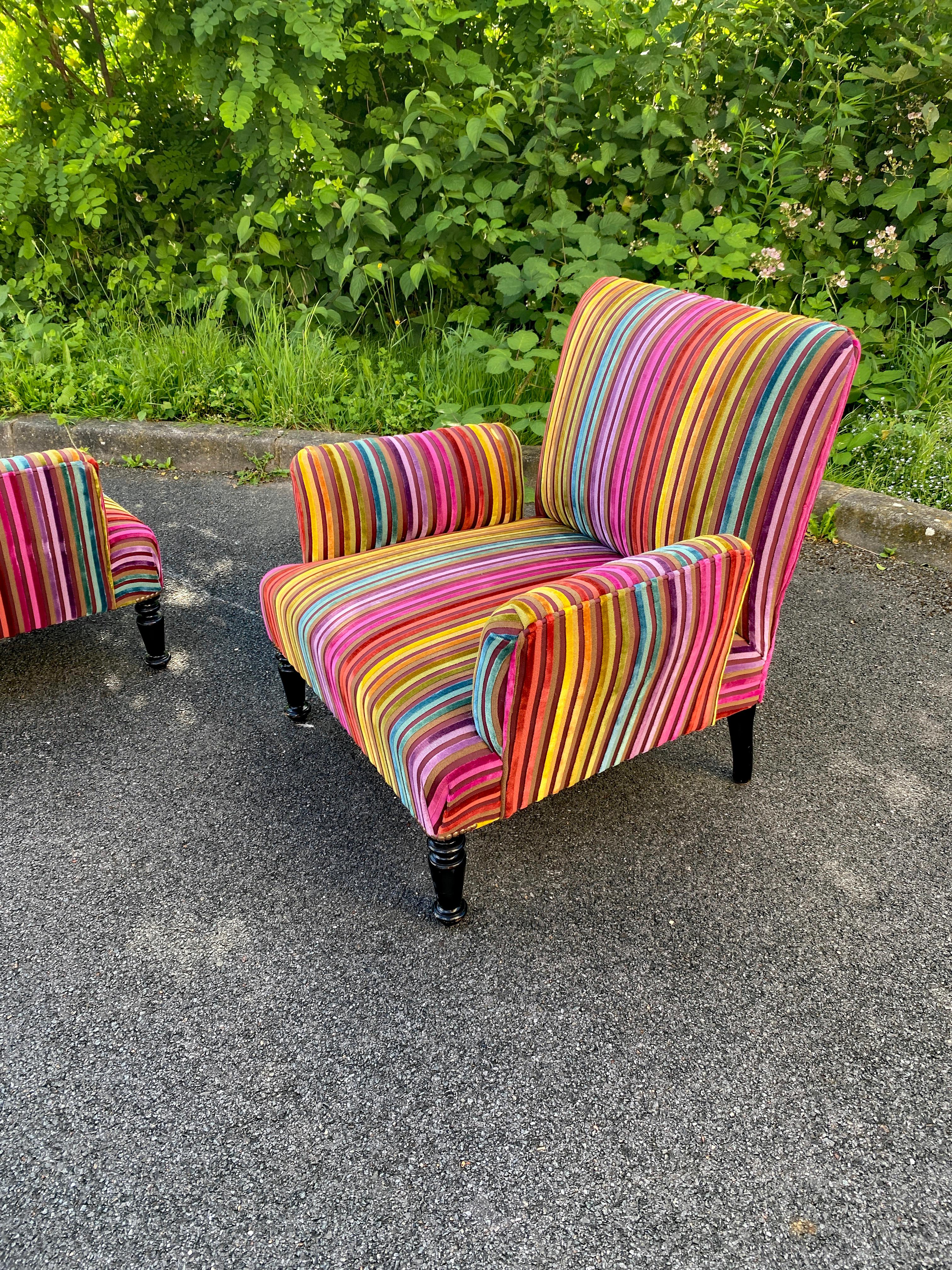 Paar Napoleon III.-Sessel, restauriert im Angebot 2