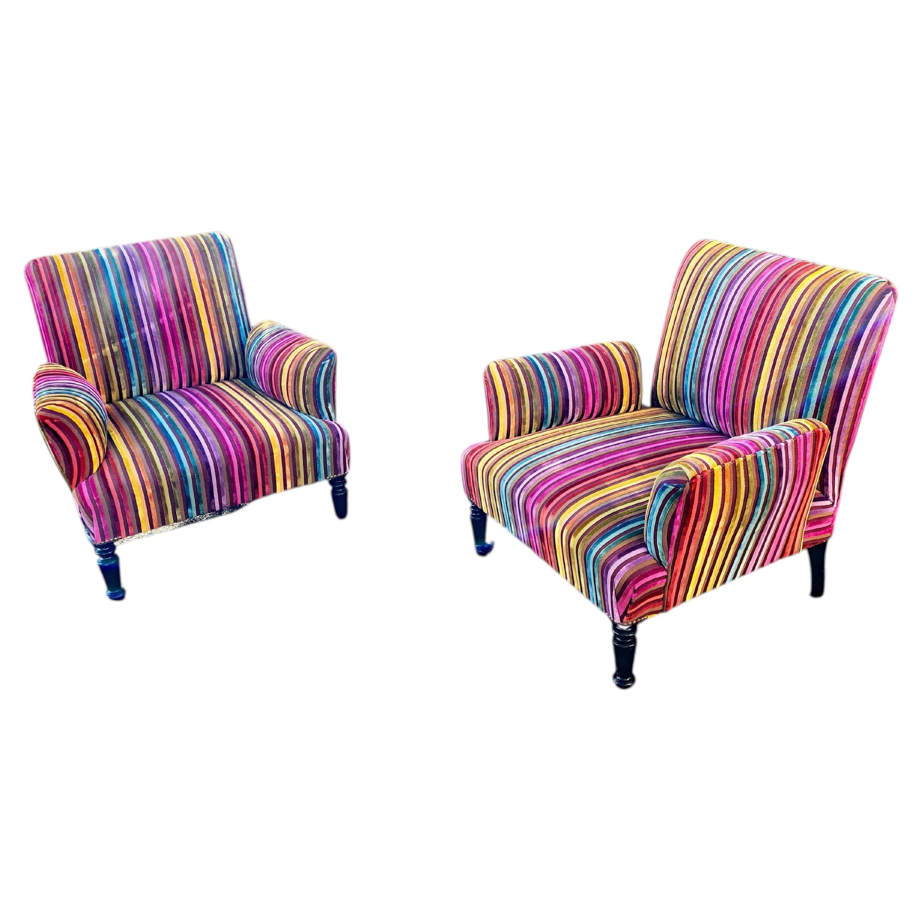 Pair of Napoleon III armchairs, restored For Sale