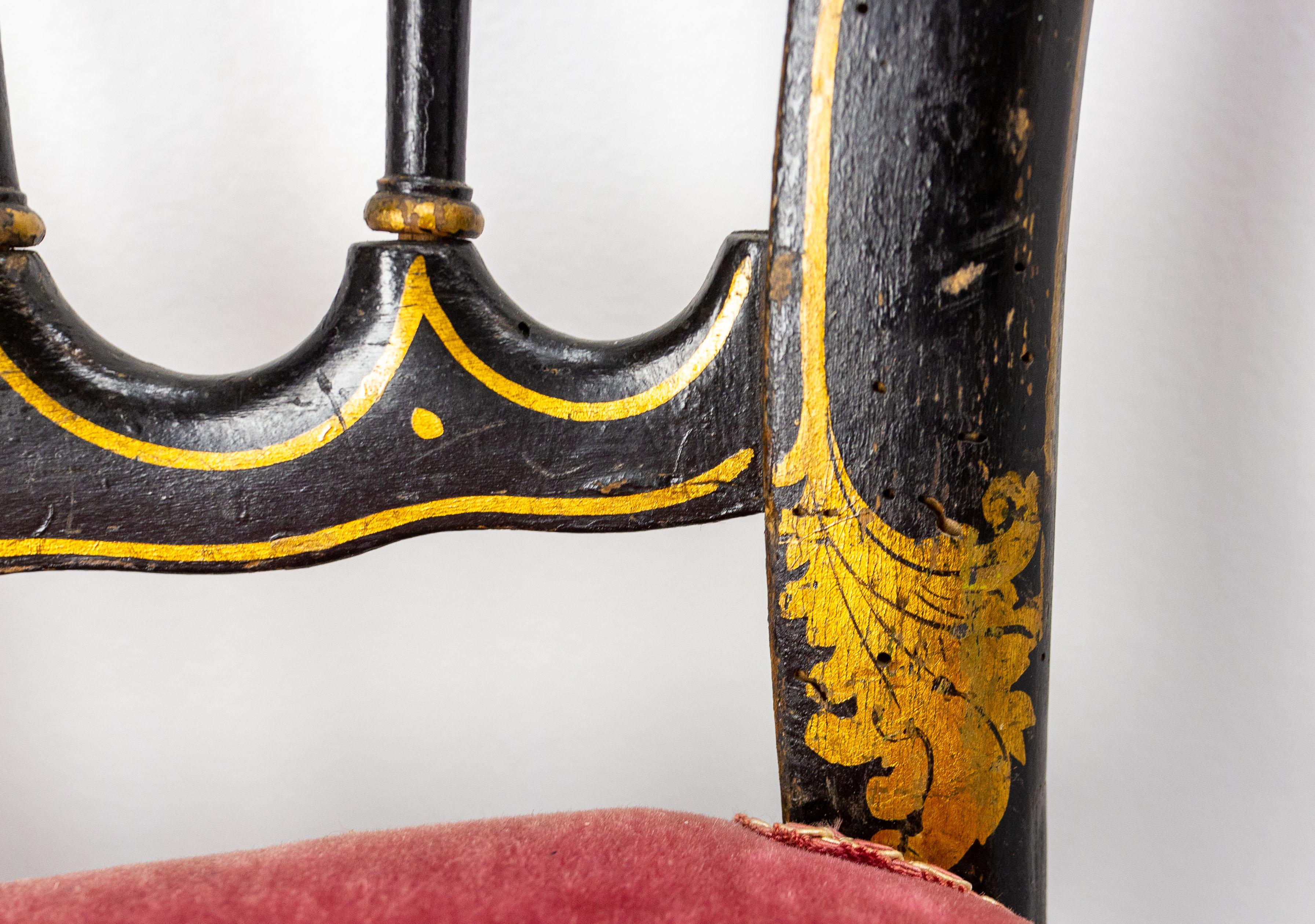 Paire de chaises Napoléon III Tissu et Wood Wood peint, Français, fin du 19ème siècle en vente 2
