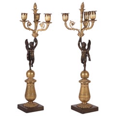 Pair of Napoleon III Chandelier Bronze, France, 19th Century