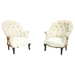 Pair of Napoleon III Curved Back Tub Chairs