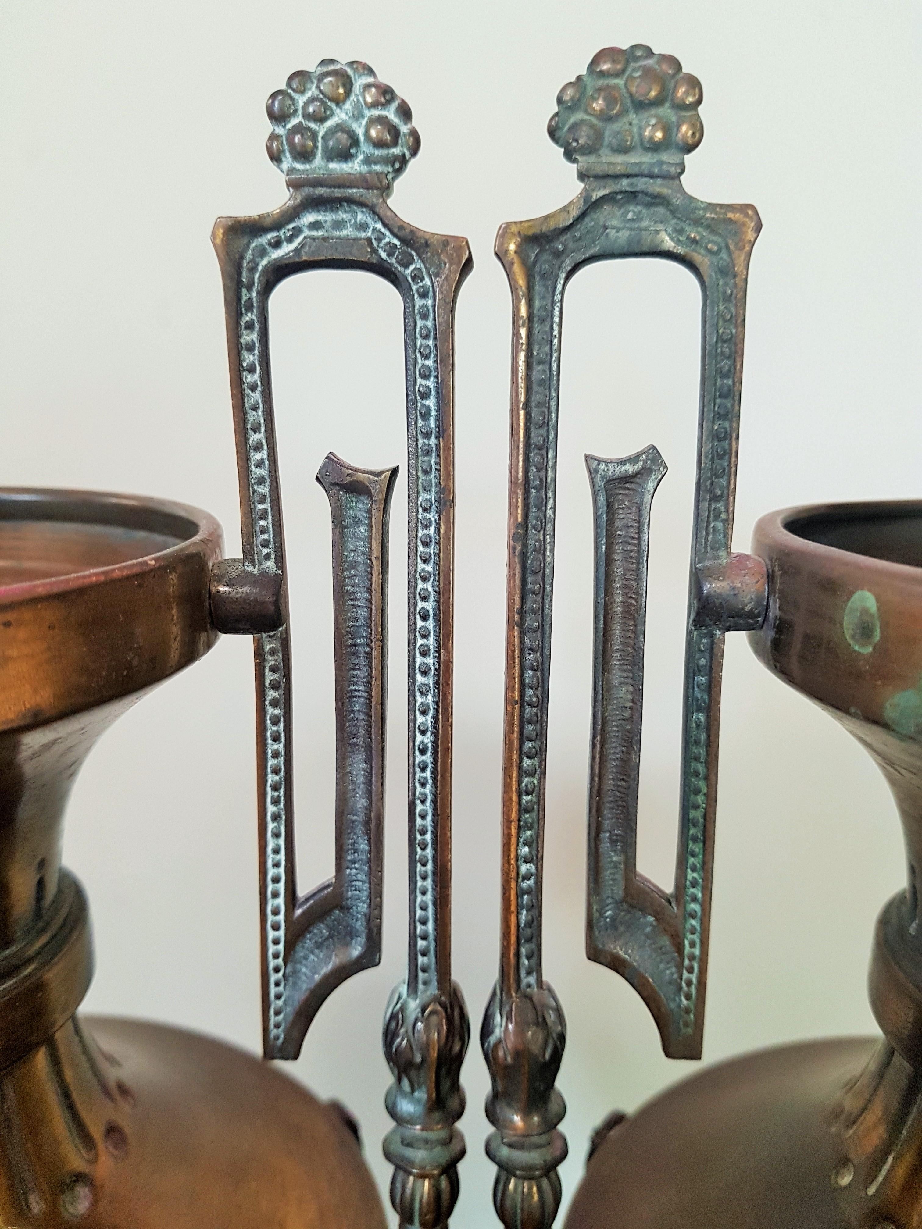 Pair of Napoleon III Empire Vases Brass, France, 1860 For Sale 5