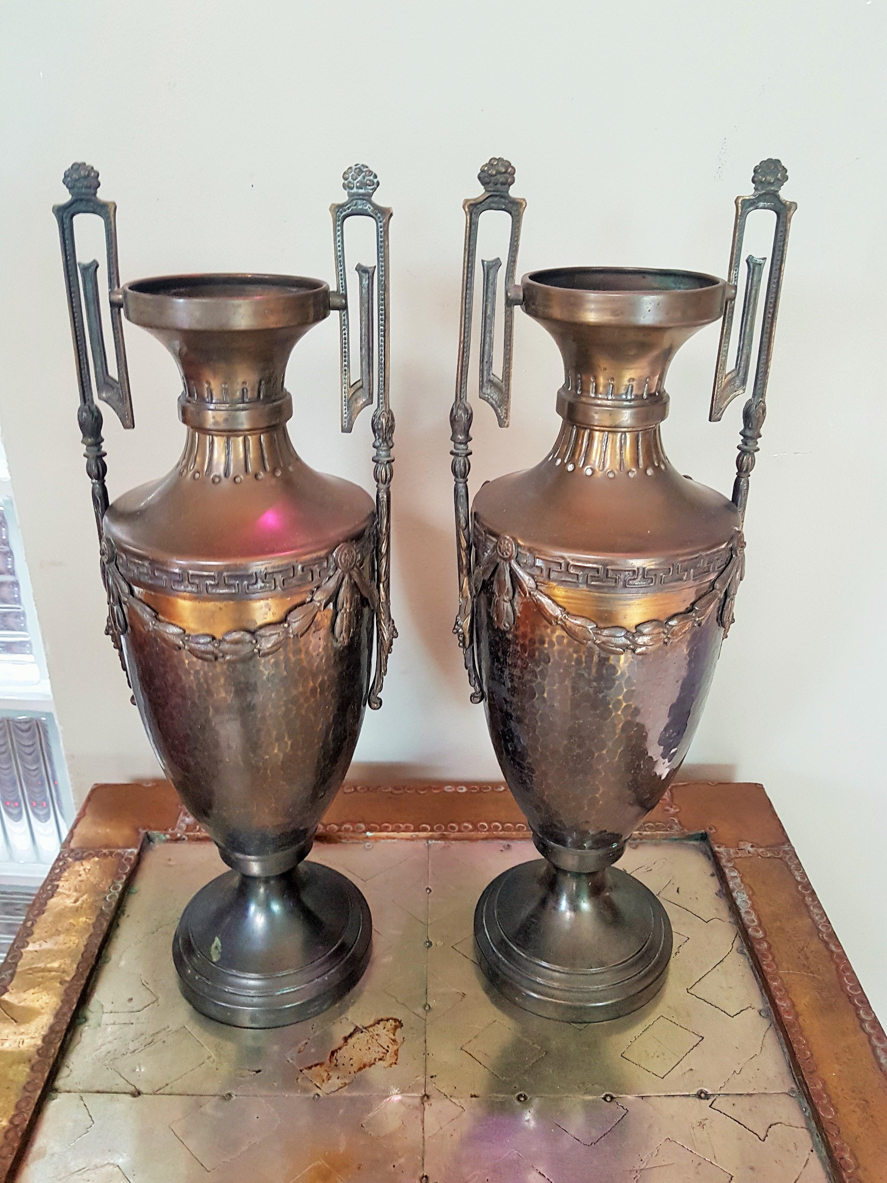 Pair of Napoleon III Empire Vases Brass, France, 1860 For Sale 9