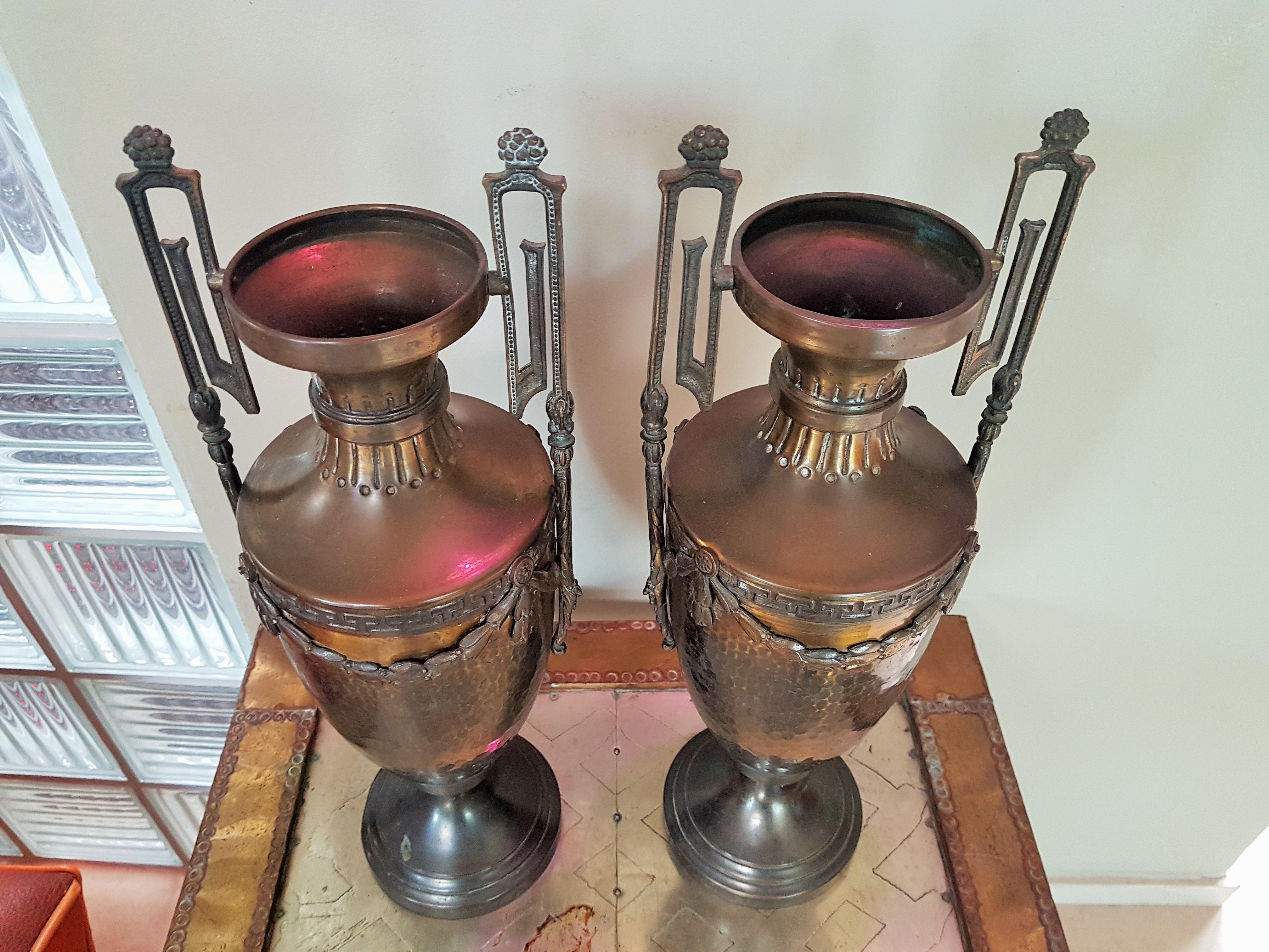 Pair of Napoleon III Empire Vases Brass, France, 1860 For Sale 10