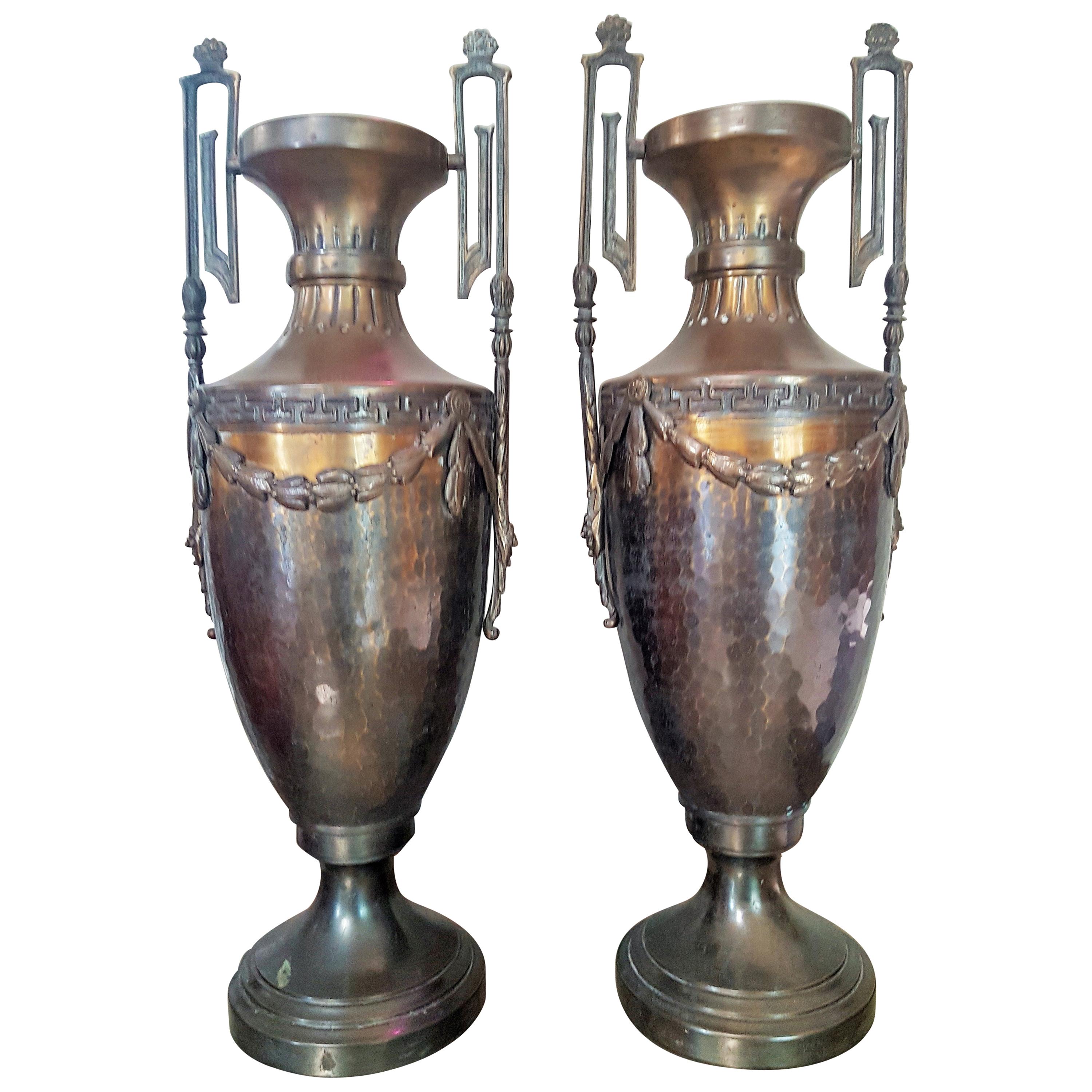 Pair of Napoleon III Empire Vases Brass, France, 1860