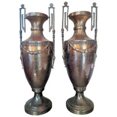 Paire de vases Empire Napoléon III en laiton, France, 1860