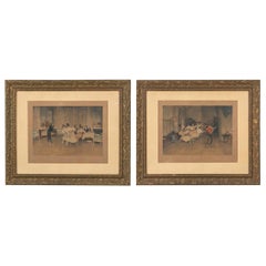 Pair of Napoleon III Frames with Prints of Dancers, France, 1870s