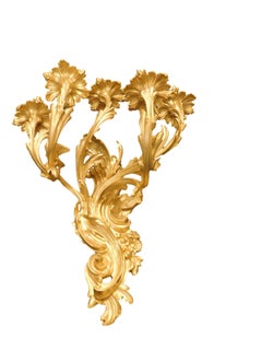 Pair of Napoleon III Gold Bronze Candle Sconces by Victor Paillard, Paris, 1860