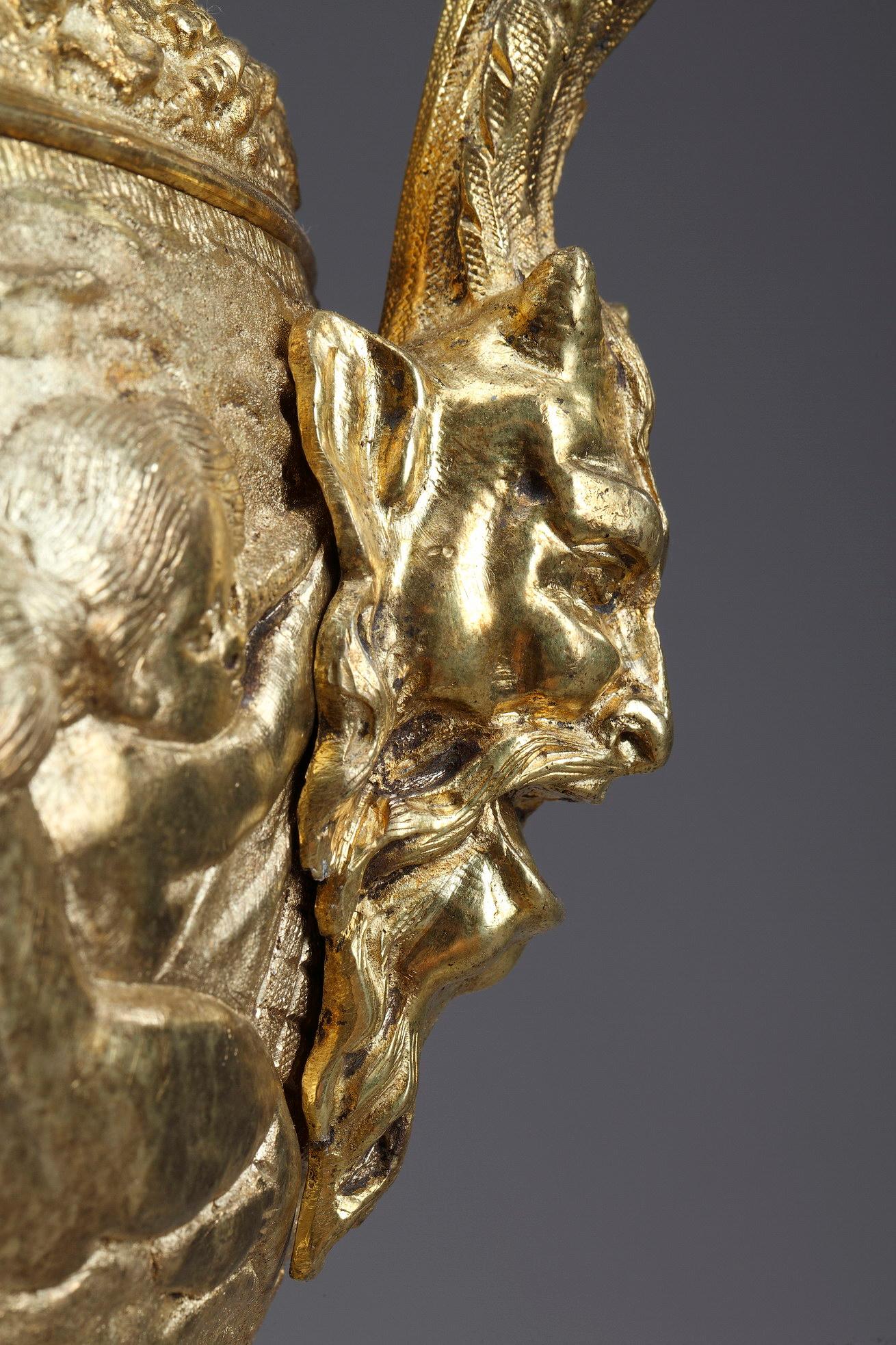 Pair of Napoleon III Gilt Bronze Ewers For Sale 7