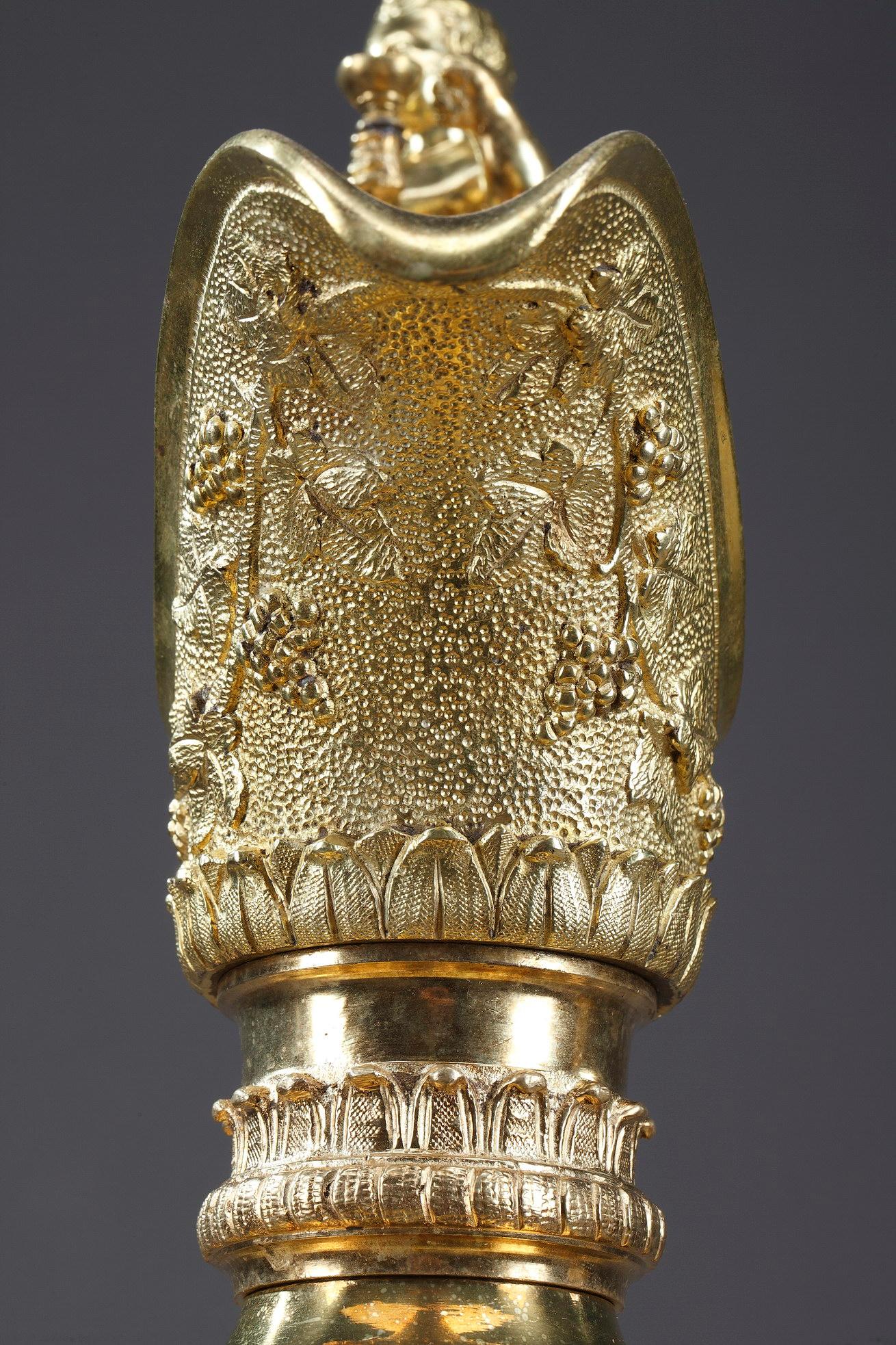 Pair of Napoleon III Gilt Bronze Ewers For Sale 1